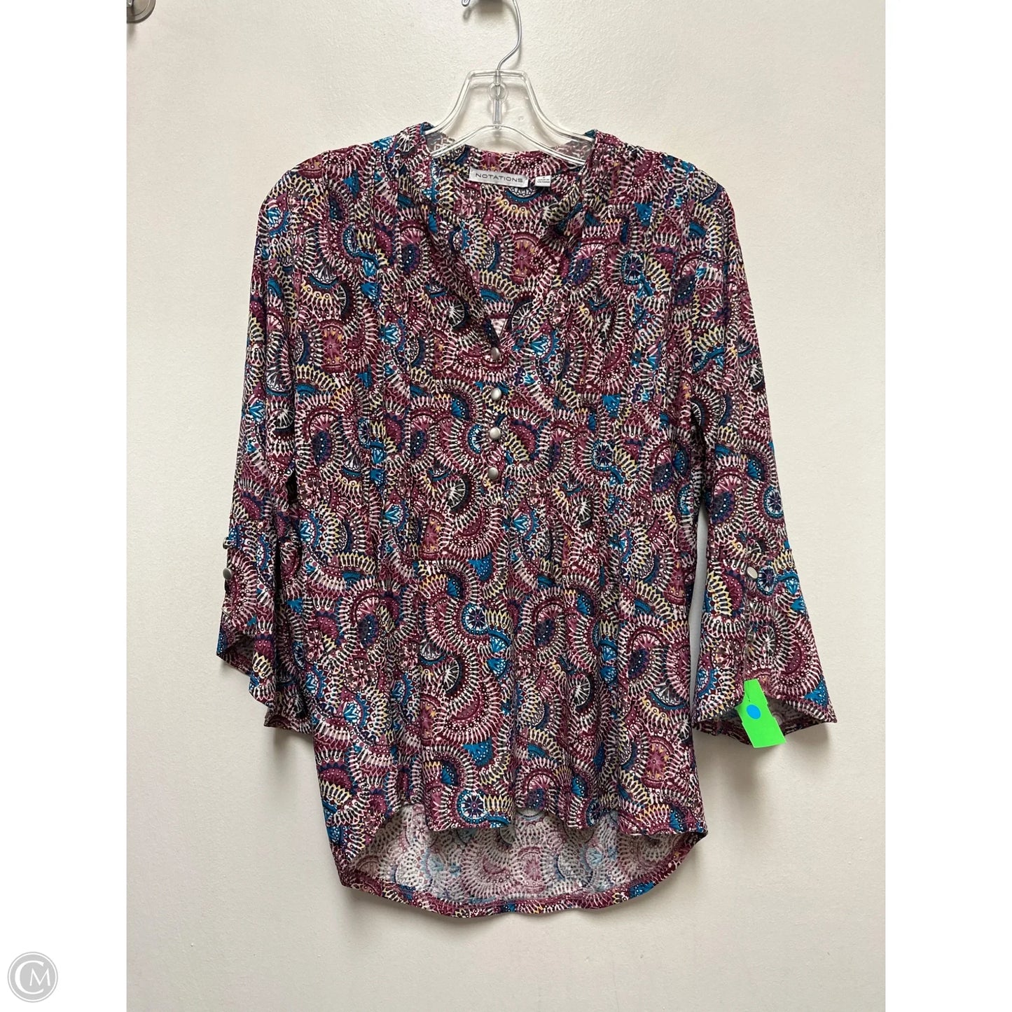 Top Long Sleeve By Notations In Purple, Size: S