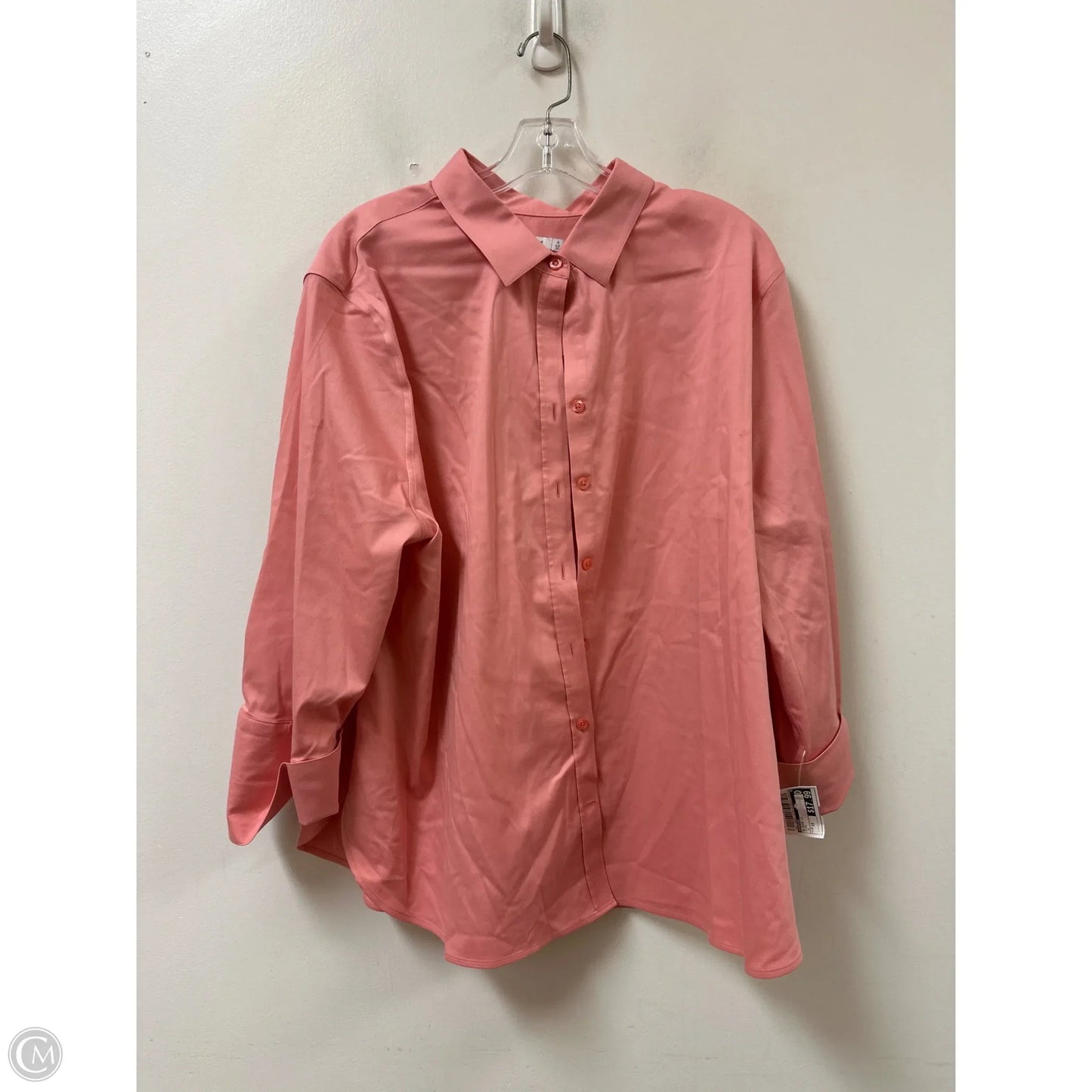 Blouse Long Sleeve By Chicos In Pink, Size: 1x