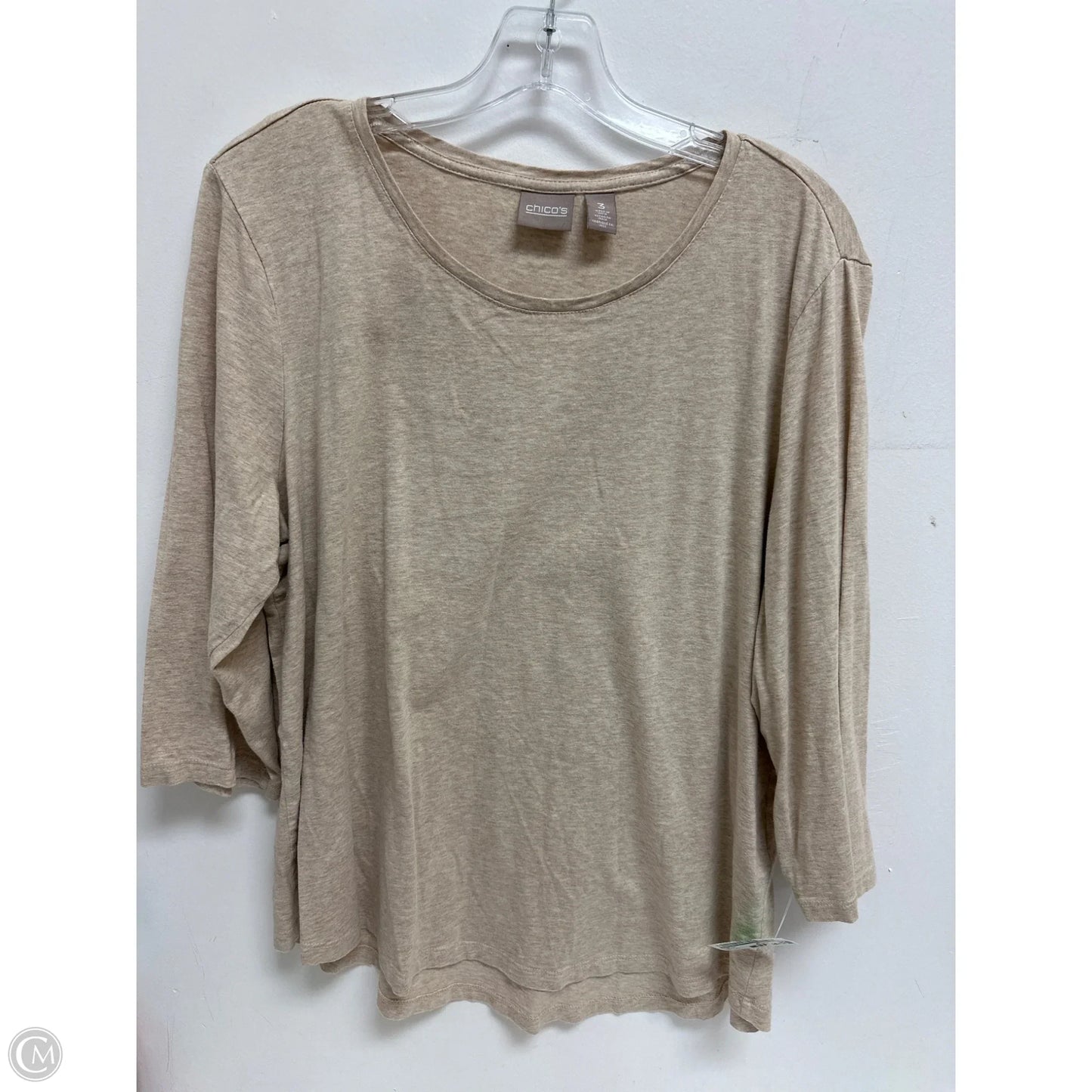 Top Long Sleeve By Chicos In Cream, Size: Xl
