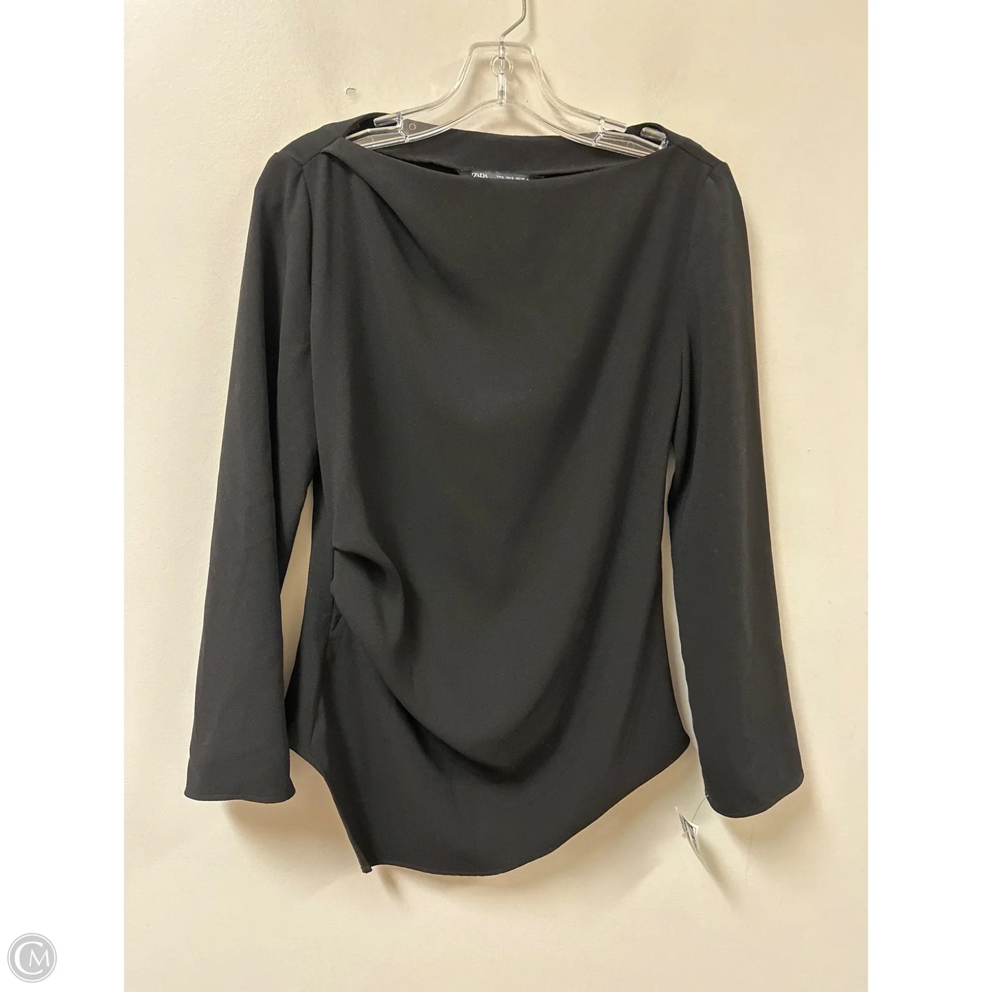 Top Long Sleeve By Zara In Black, Size: S