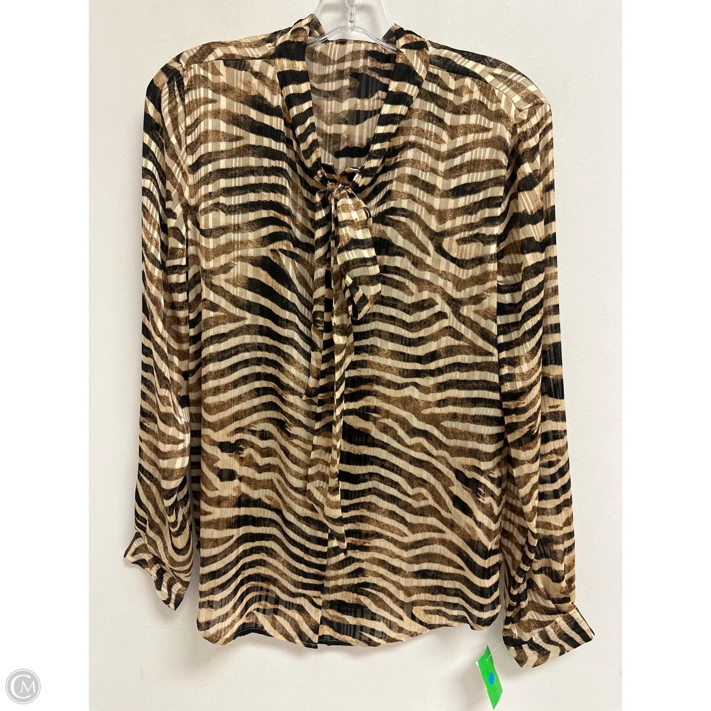 Top Long Sleeve By Dkny In Animal Print, Size: M