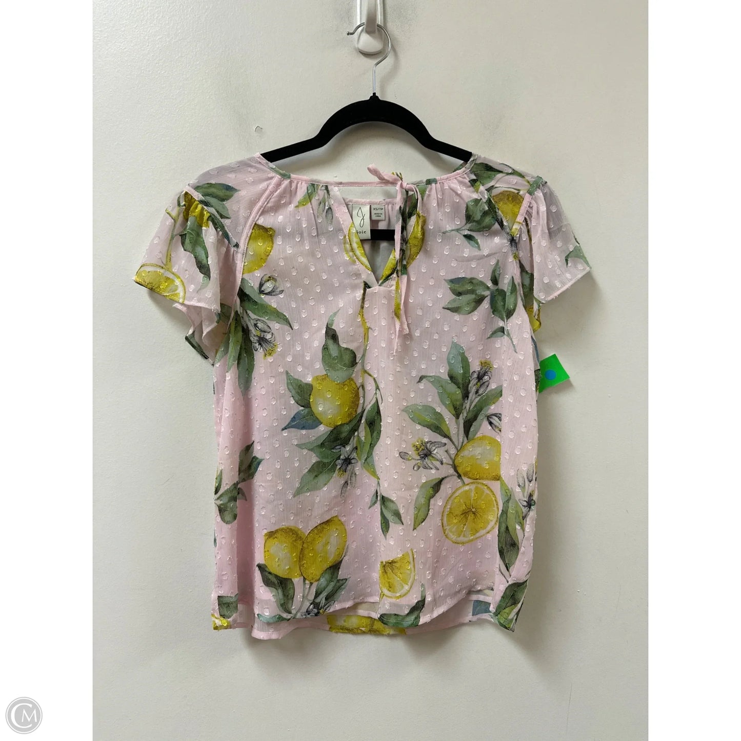 Top Short Sleeve By Joie In Pink & Yellow, Size: Xs