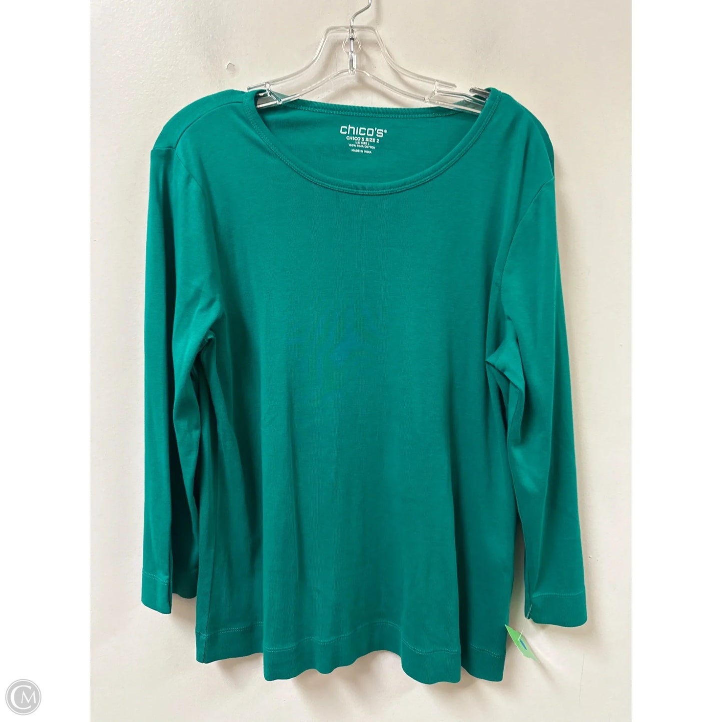Top Long Sleeve By Chicos In Green, Size: L