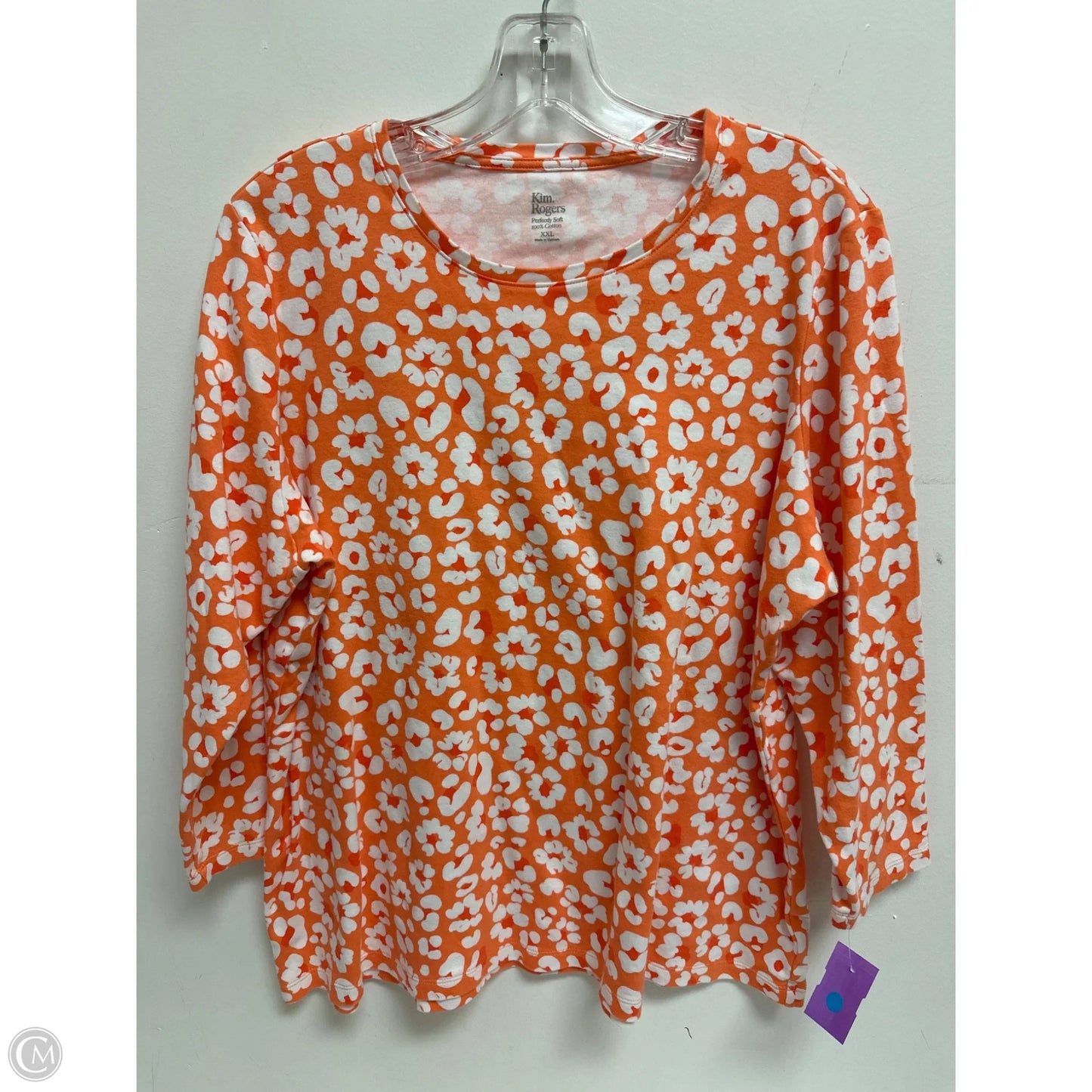 Top Long Sleeve By Kim Rogers In Orange, Size: 1x