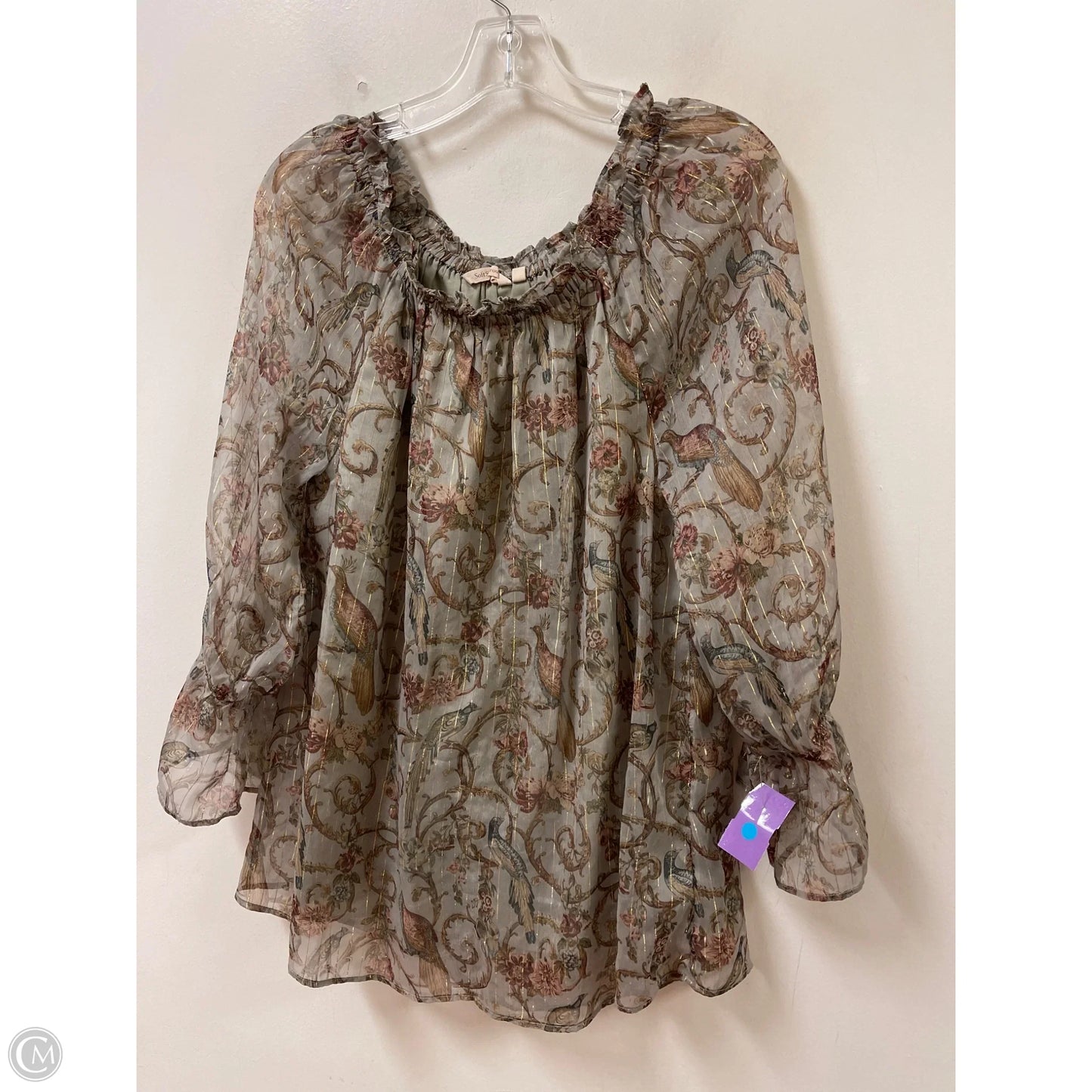 Top Long Sleeve By Soft Surroundings In Floral Print, Size: M