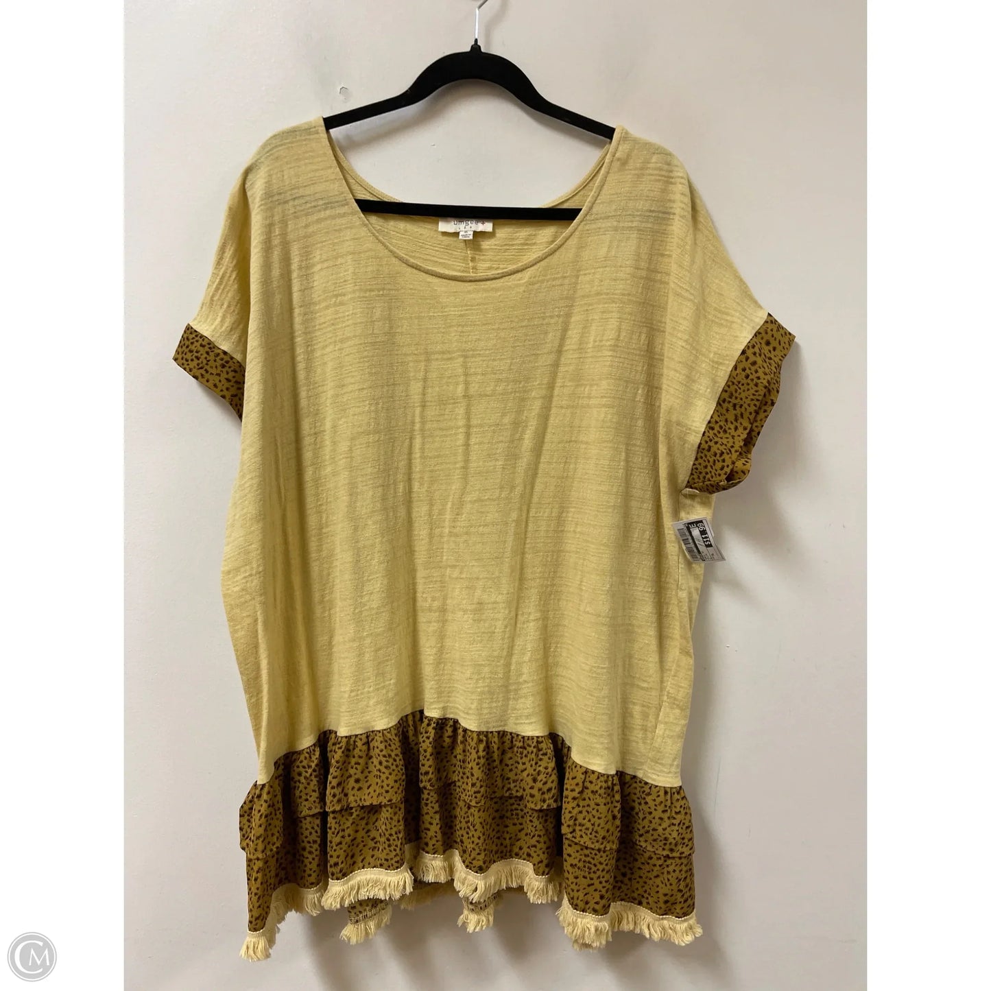 Tunic Short Sleeve By Umgee In Yellow, Size: Xl