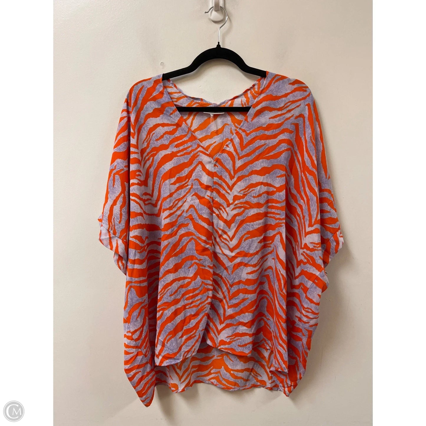 Top Short Sleeve By Jodifl In Orange & Purple, Size: Xl