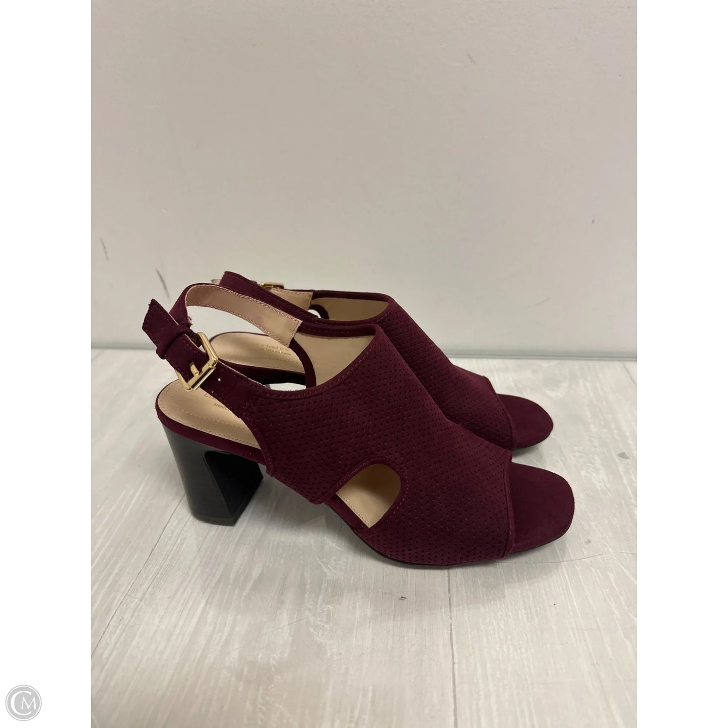 Sandals Heels Block By Liz Claiborne In Red, Size: 9