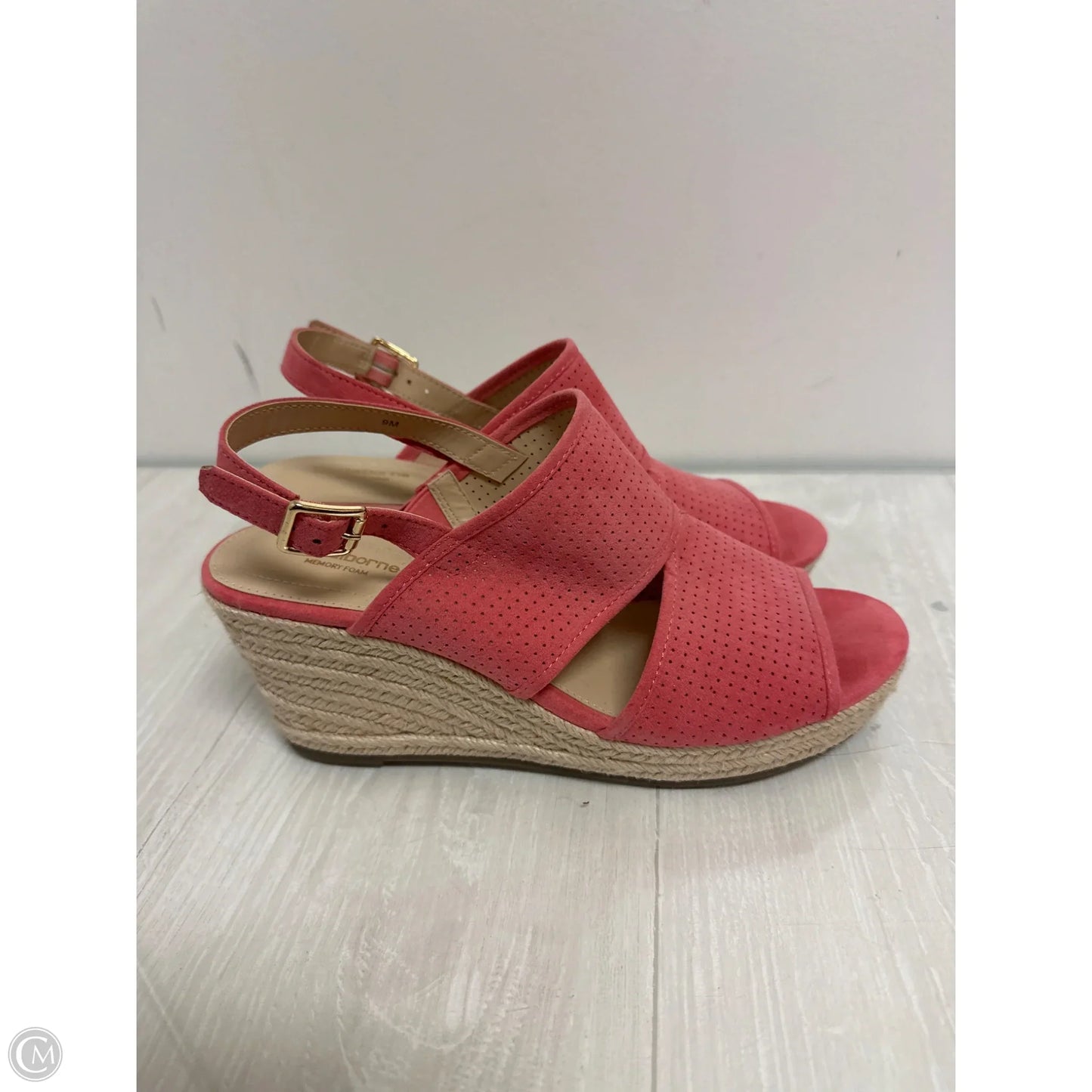 Sandals Heels Wedge By Liz Claiborne In Pink, Size: 9