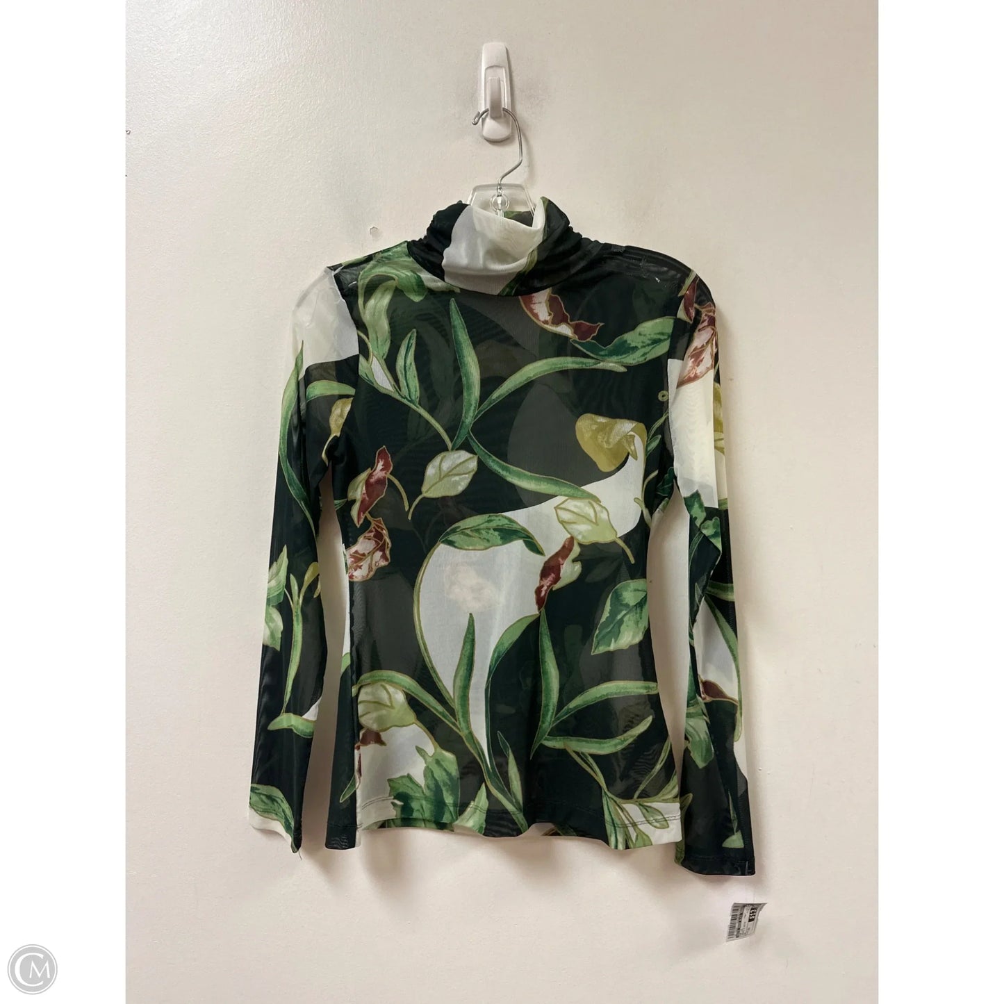 Top Long Sleeve By White House Black Market In Green & White, Size: Xs