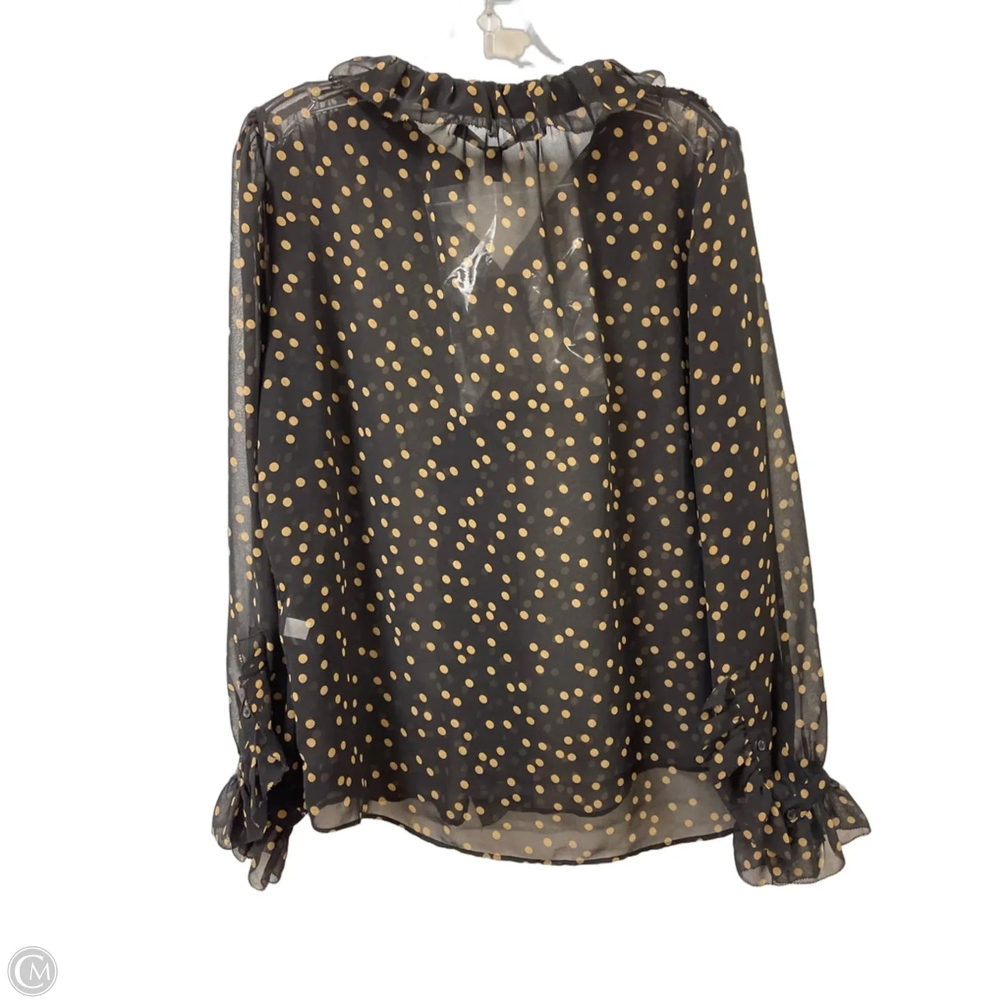 Blouse Long Sleeve By White House Black Market In Black & Brown, Size: M