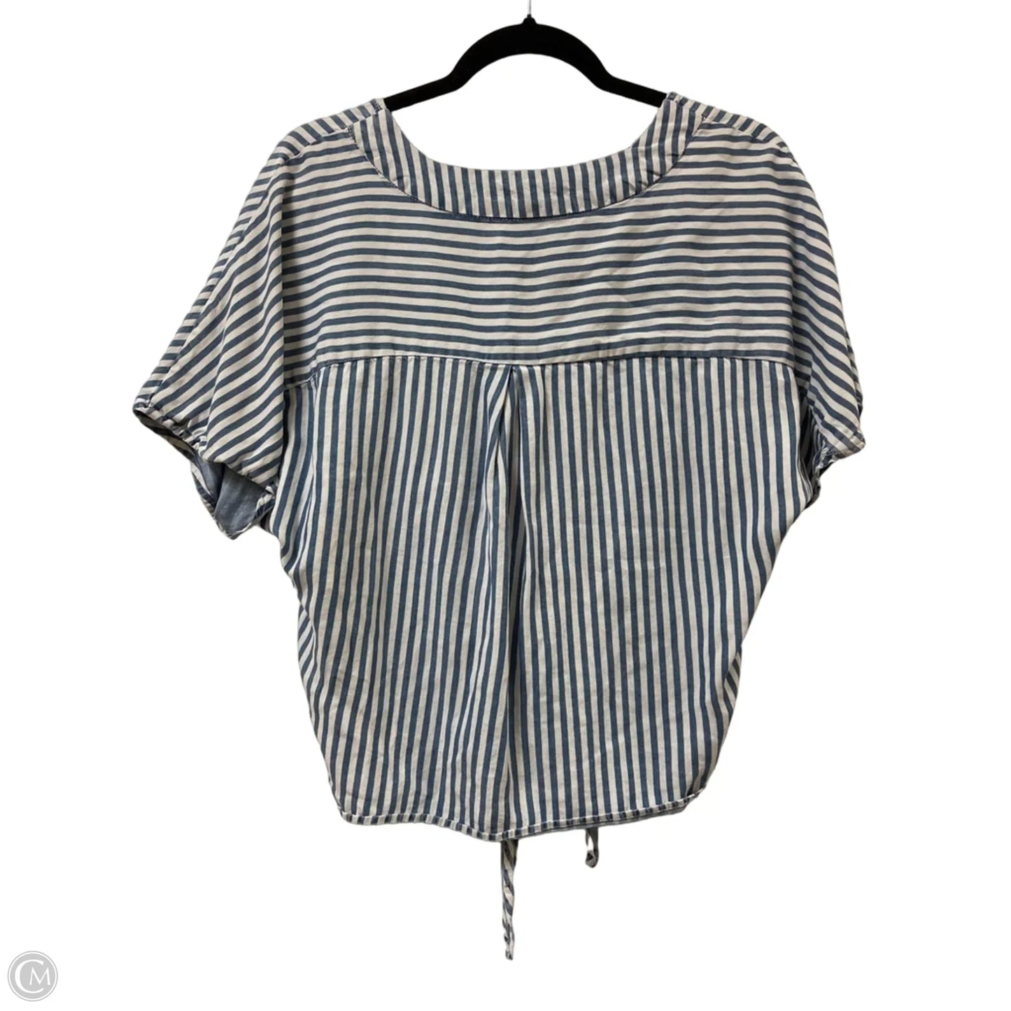 Blouse Short Sleeve By Velvet Heart In Blue & White, Size: S