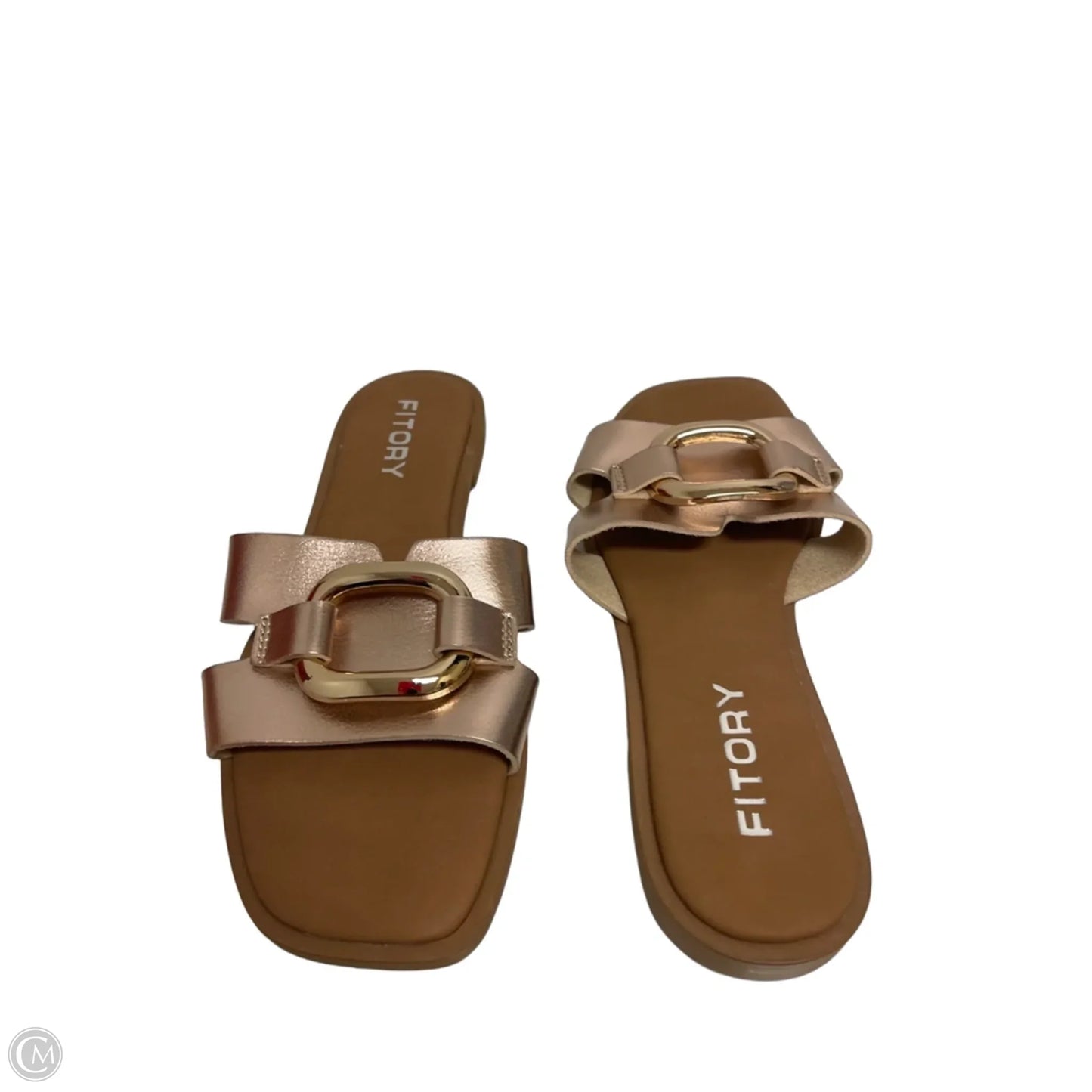 Sandals Flats By Clothes Mentor In Rose Gold, Size: 8