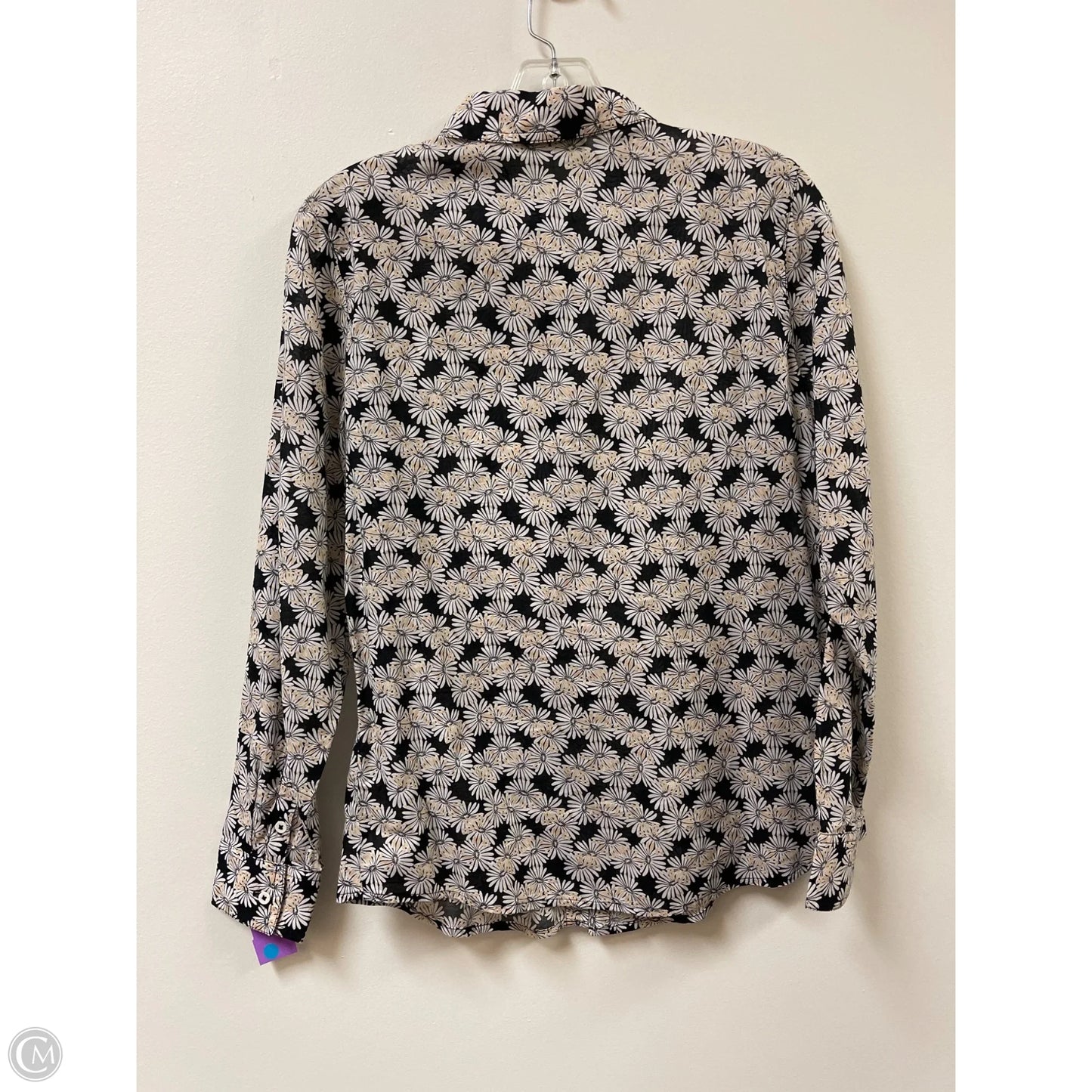 Blouse Long Sleeve By Clothes Mentor In Black & White, Size: Xs