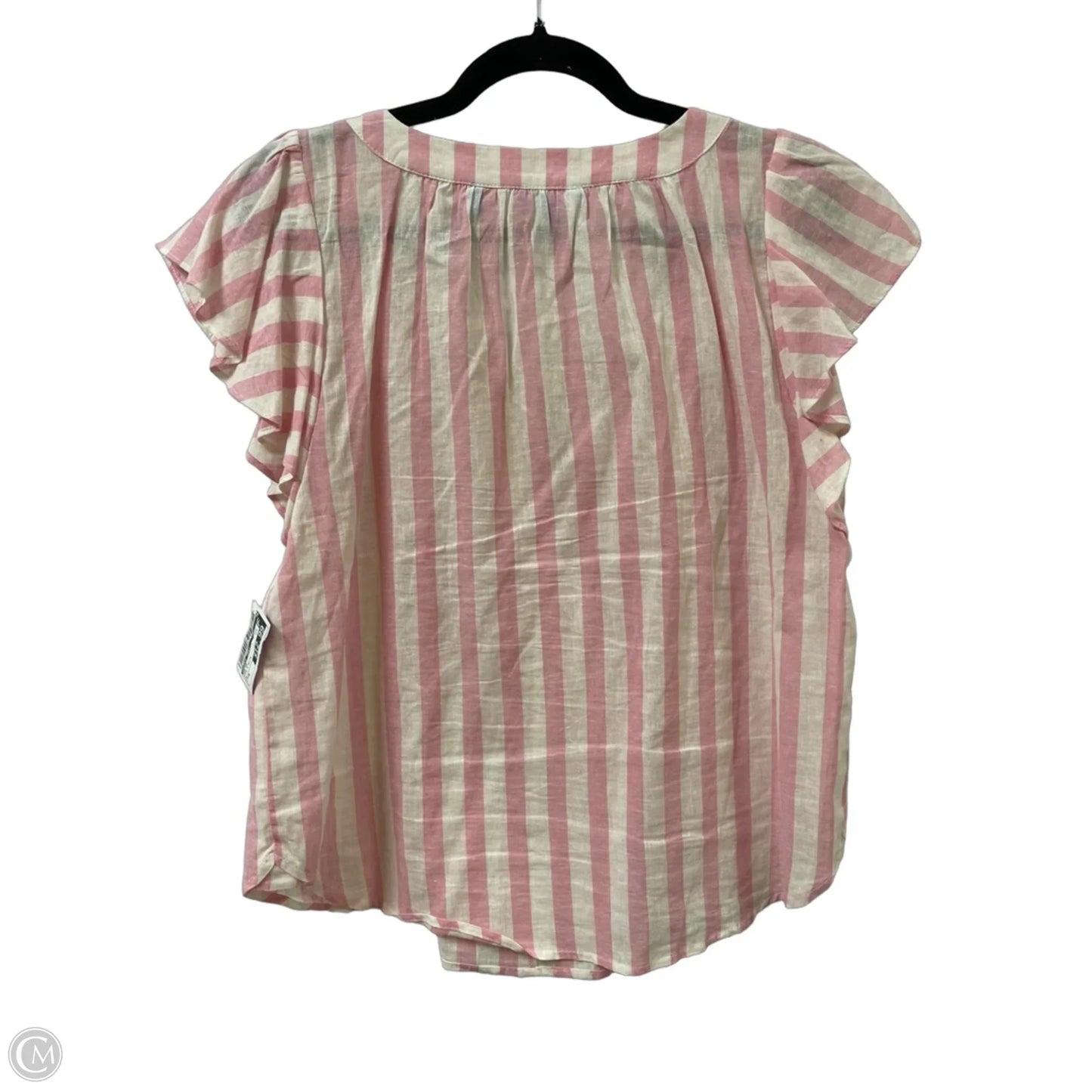 Top Short Sleeve By Draper James In Pink & White, Size: M
