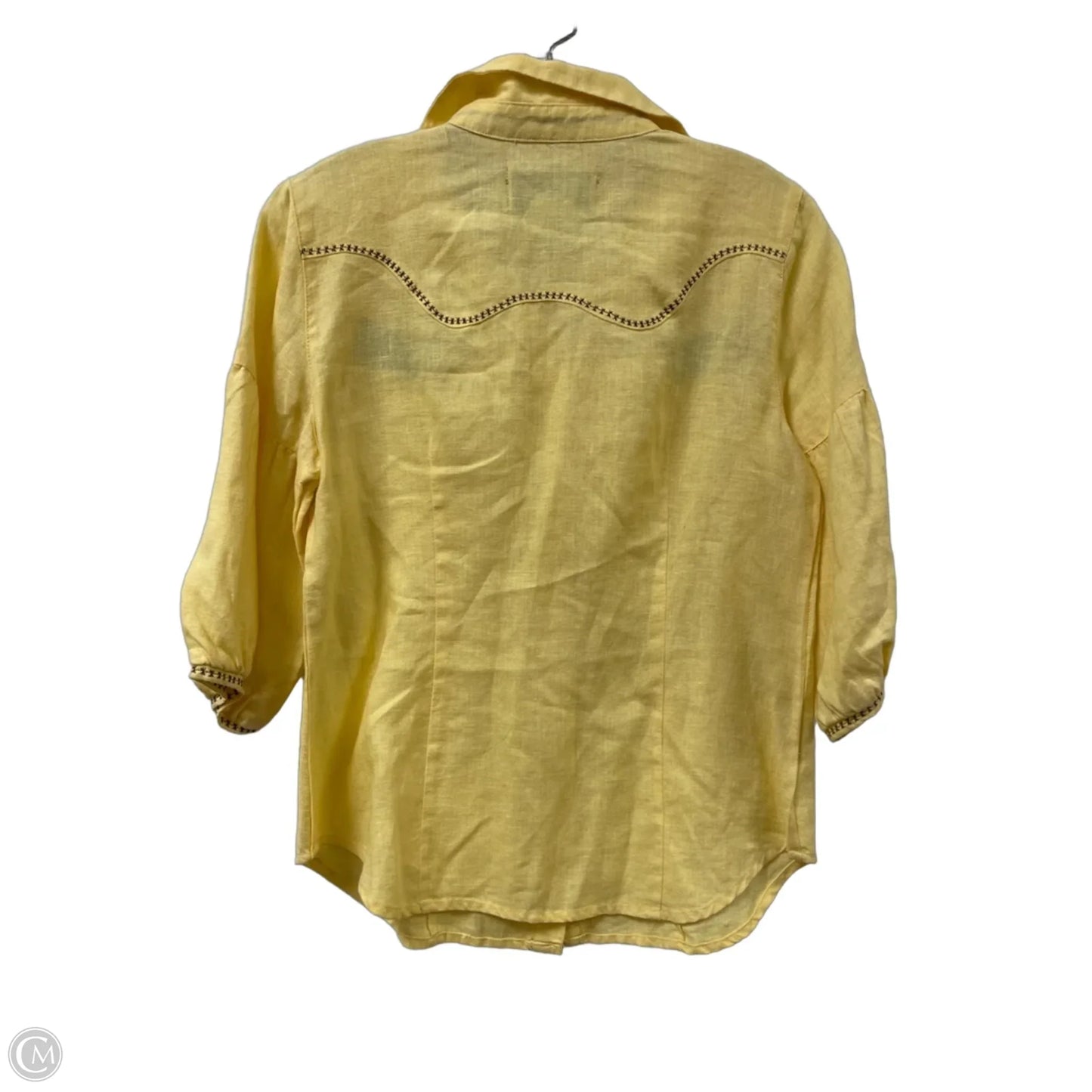 Blouse Long Sleeve By Clothes Mentor In Yellow, Size: M