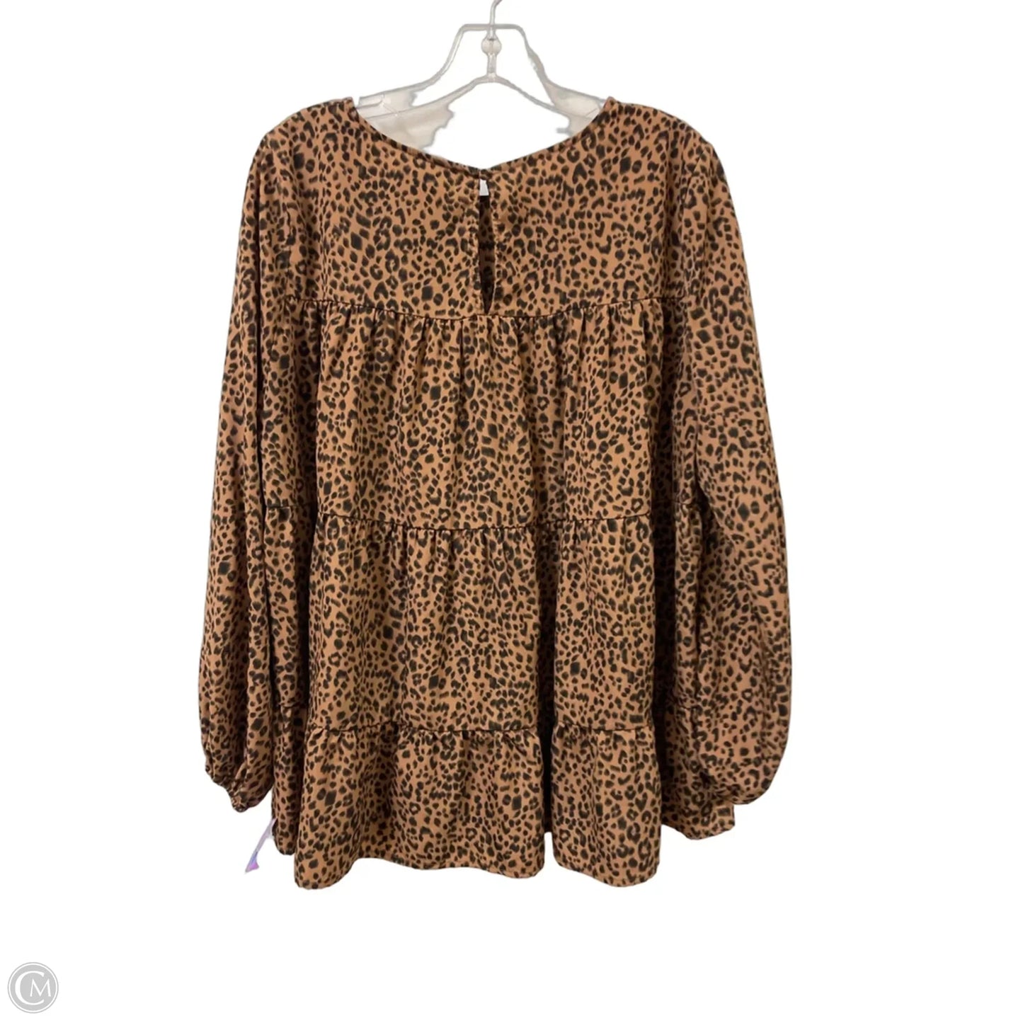 Top Long Sleeve By Oddi In Animal Print, Size: L