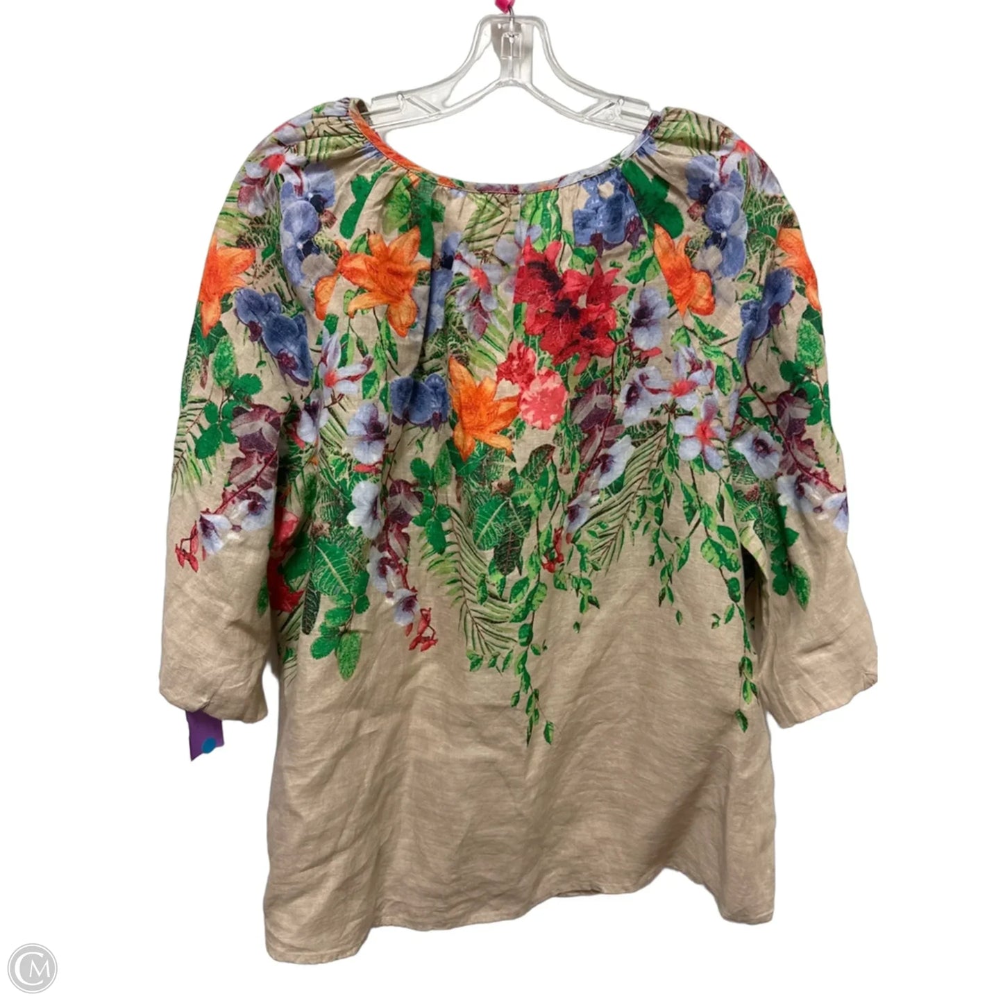 Top Long Sleeve By Chicos In Floral Print, Size: Xlp