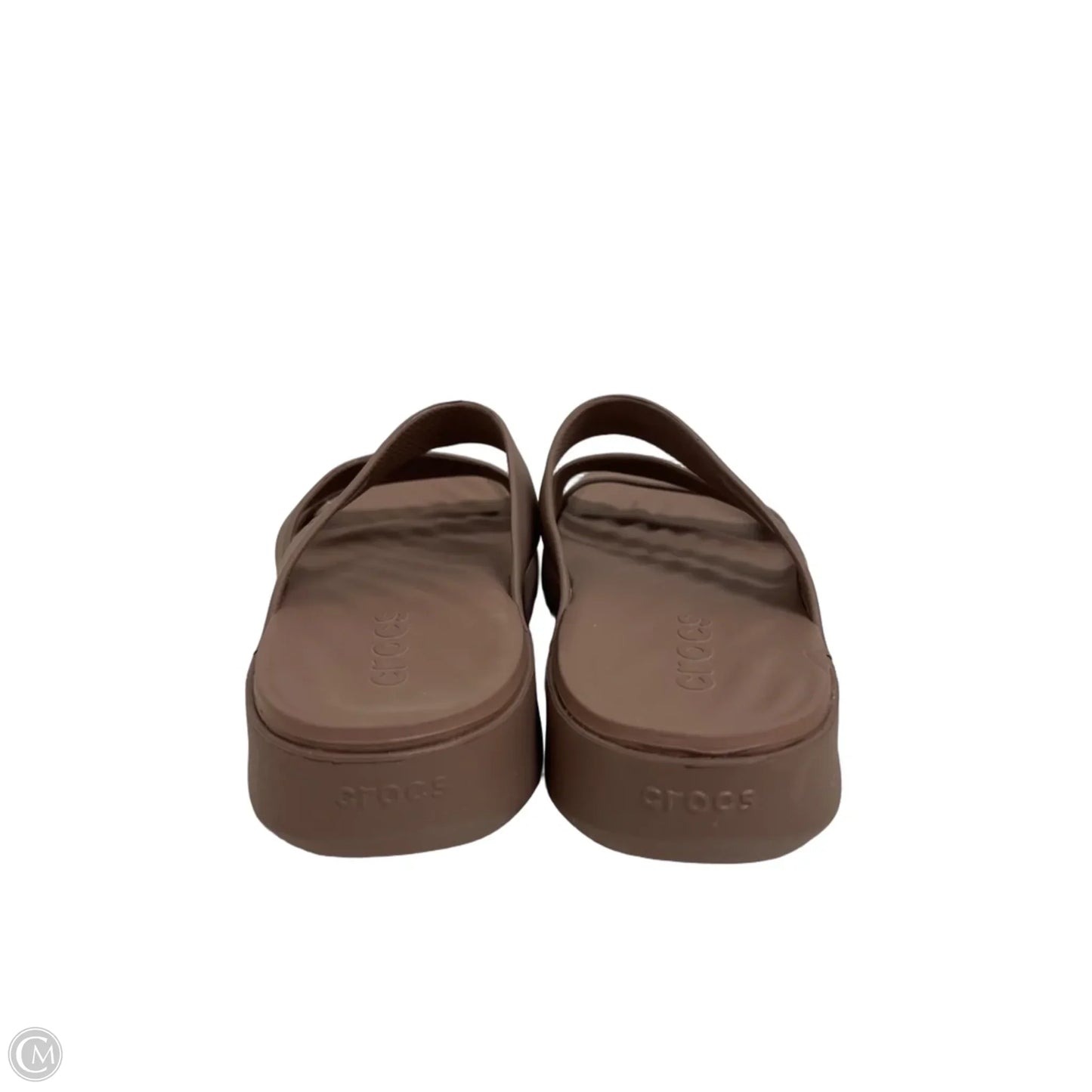 Sandals Flats By Crocs In Brown, Size: 8