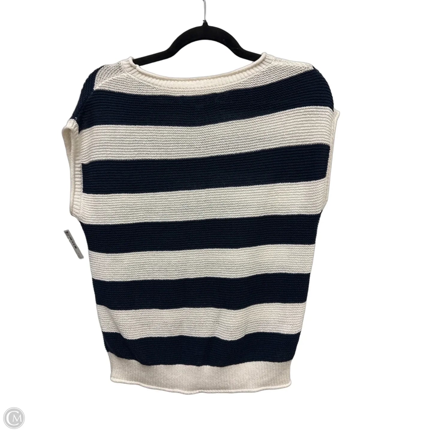Sweater Short Sleeve By Loft In Blue & White, Size: Sp