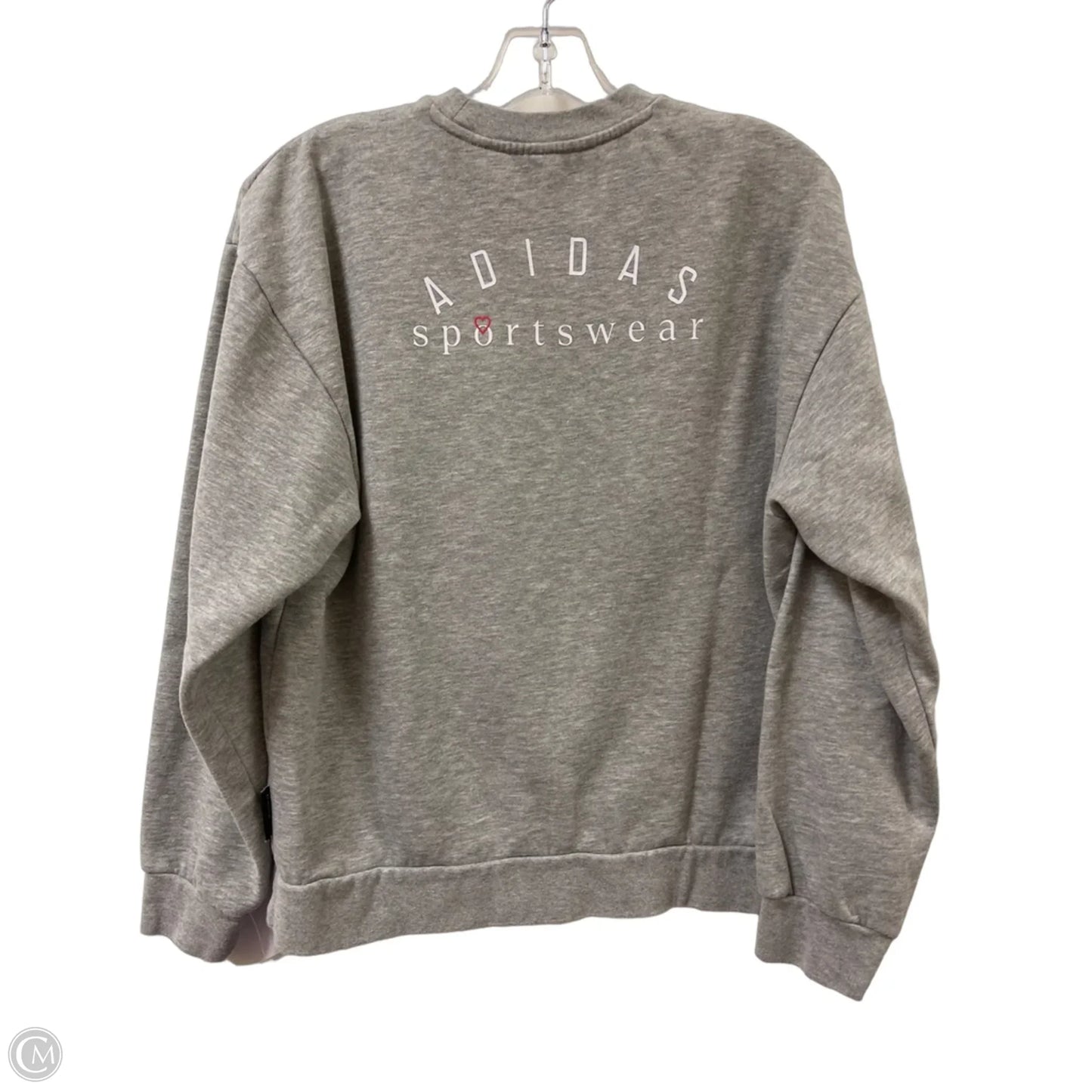 Athletic Sweatshirt Crewneck By Adidas In Grey, Size: S