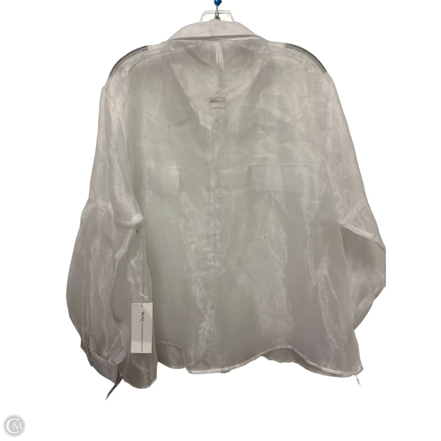 Blouse Long Sleeve By Truth In White, Size: 3x