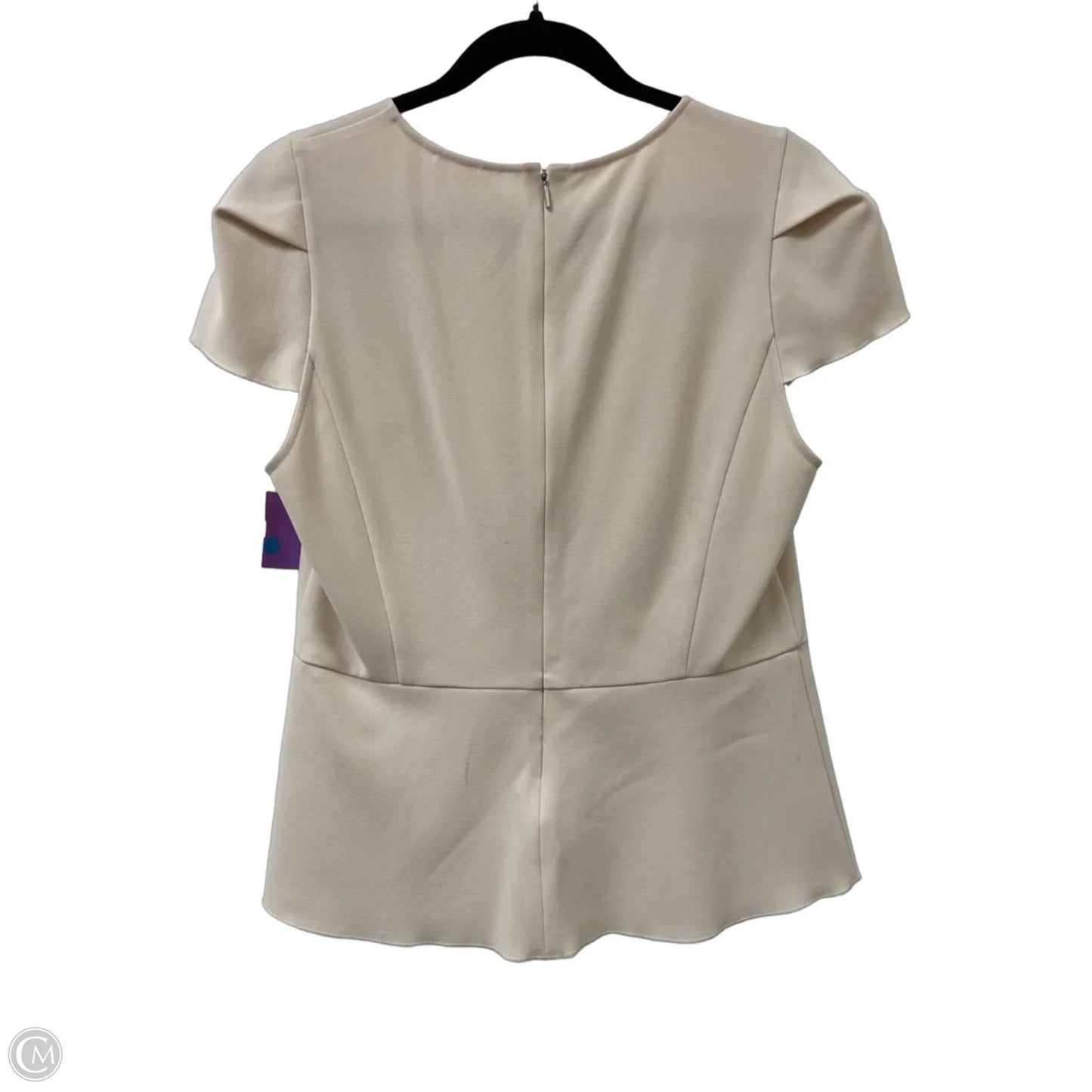 Top Short Sleeve By Rebecca Taylor In Cream, Size: M