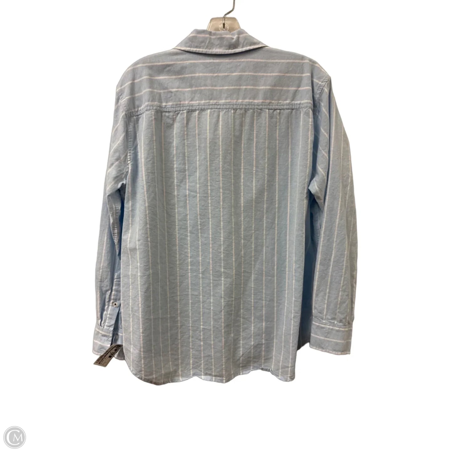 Blouse Long Sleeve By Crown And Ivy In Blue & White, Size: L
