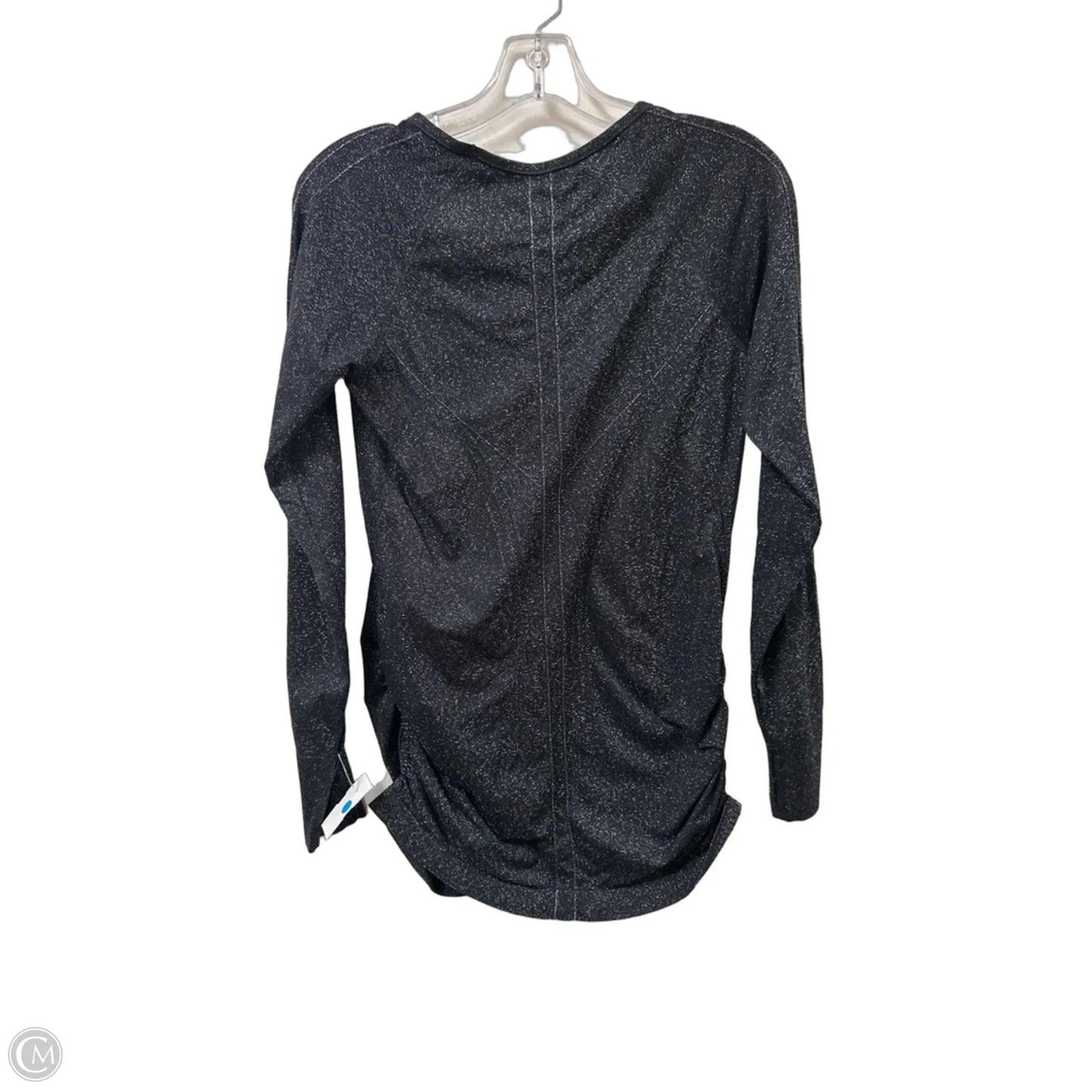 Athletic Top Long Sleeve Crewneck By Athleta In Black & Silver, Size: M