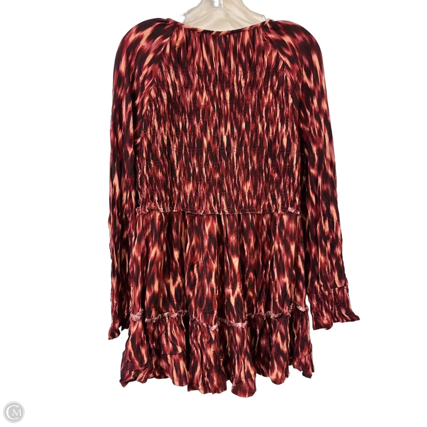 Dress Casual Short By Beachlunchlounge In Cream & Red, Size: L