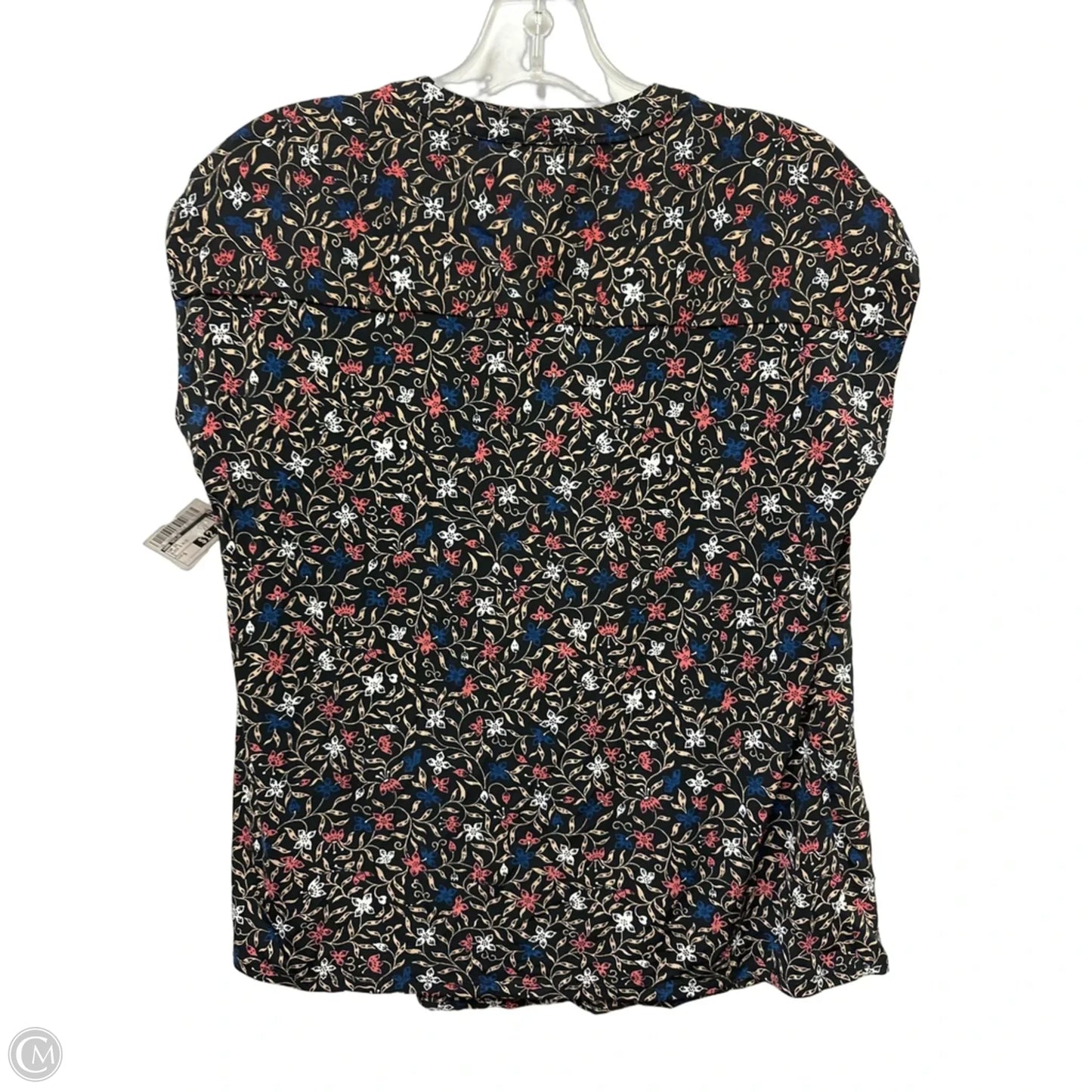 Top Short Sleeve By Ann Taylor In Black & Blue, Size: S