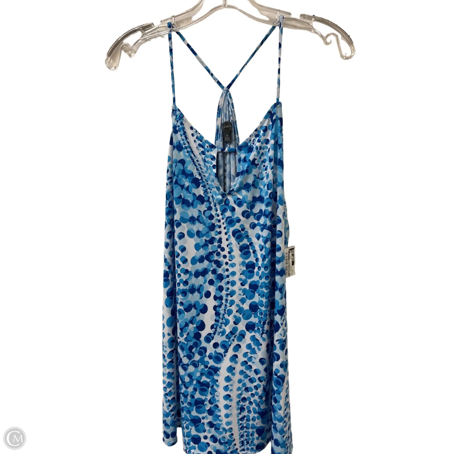 Top Sleeveless By Clothes Mentor In Blue & White, Size: 2x