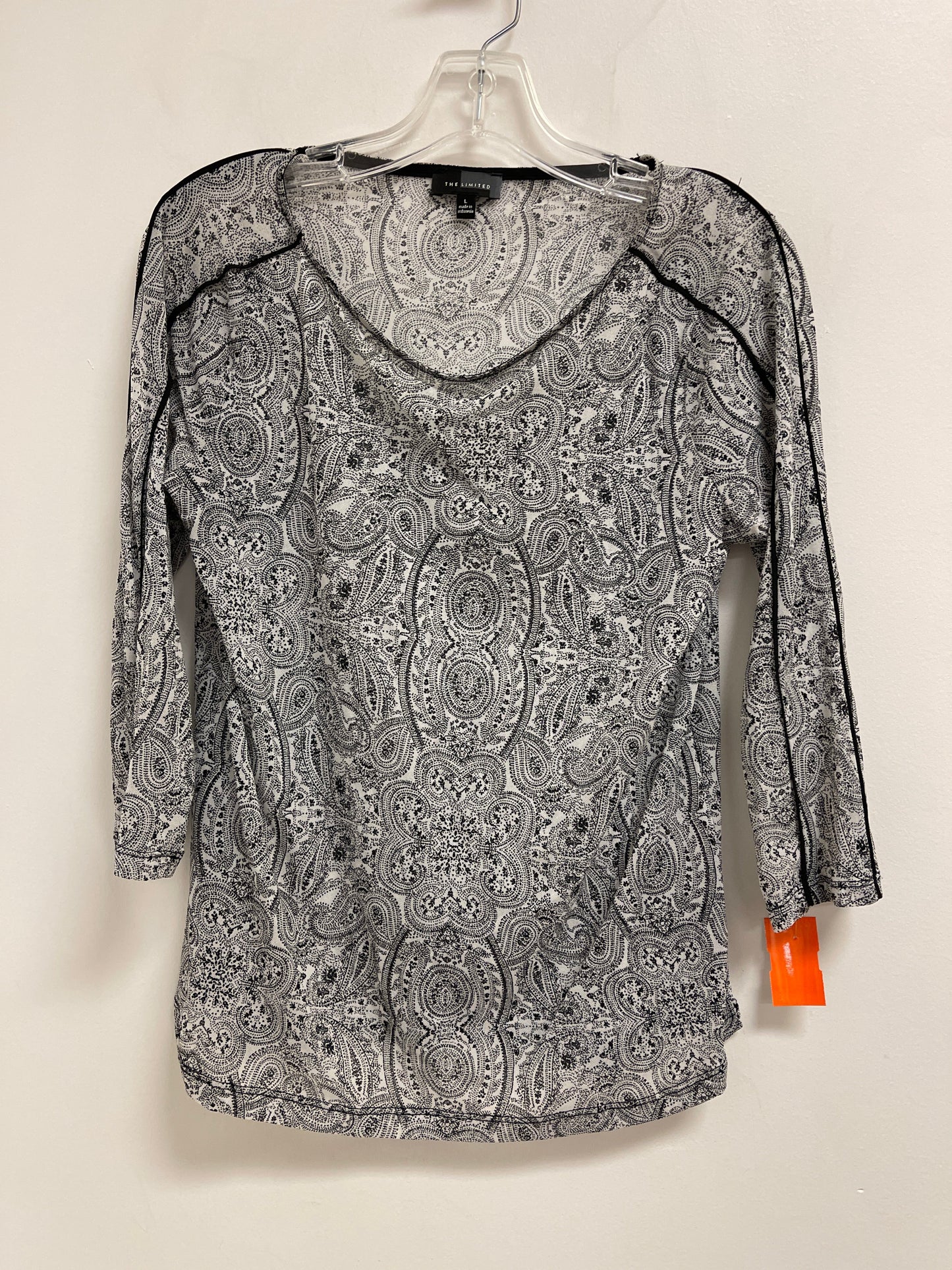 Top Long Sleeve By Limited In Black & White, Size: L