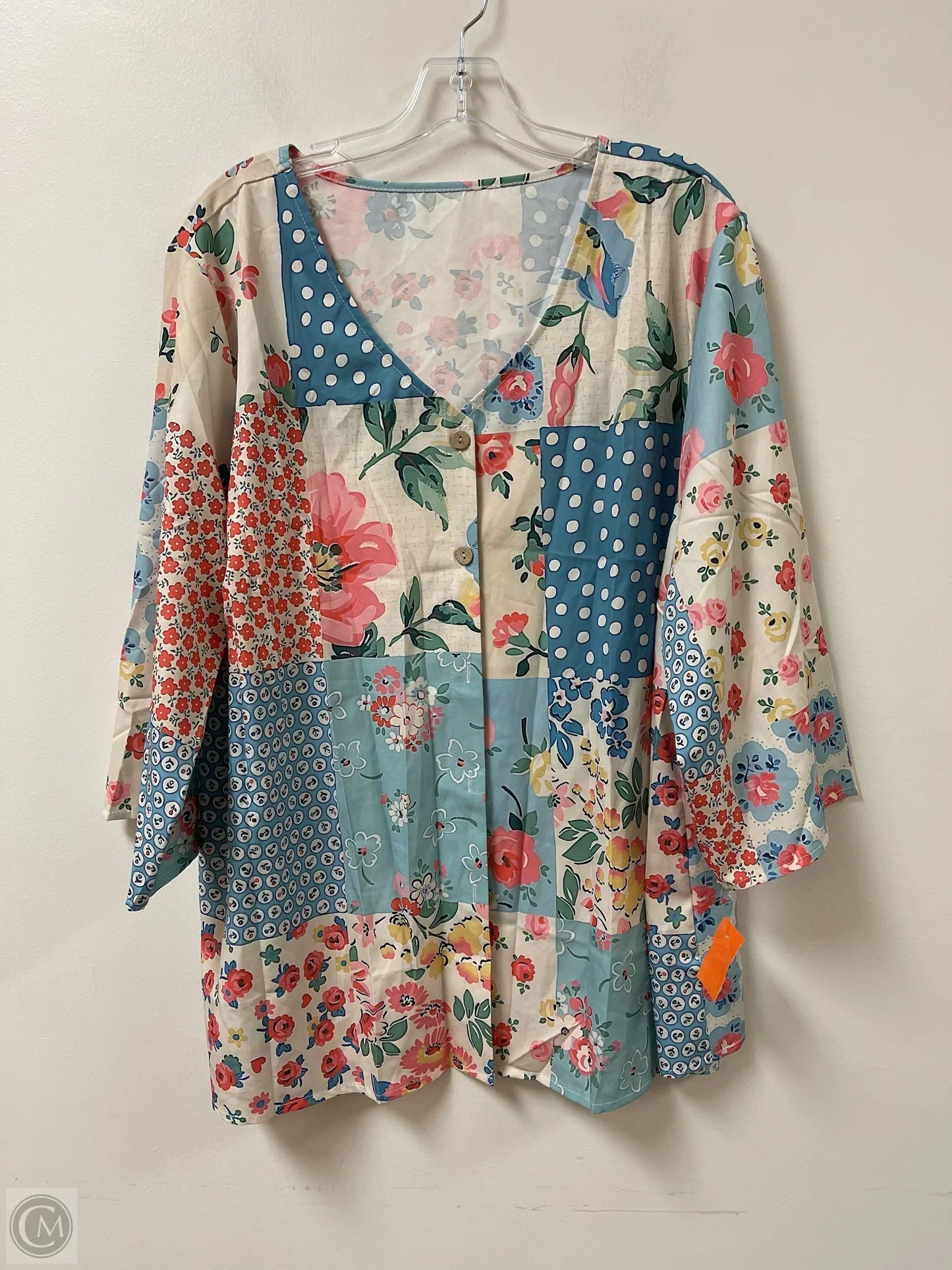 Blouse Long Sleeve By Clothes Mentor In Floral Print, Size: 4x