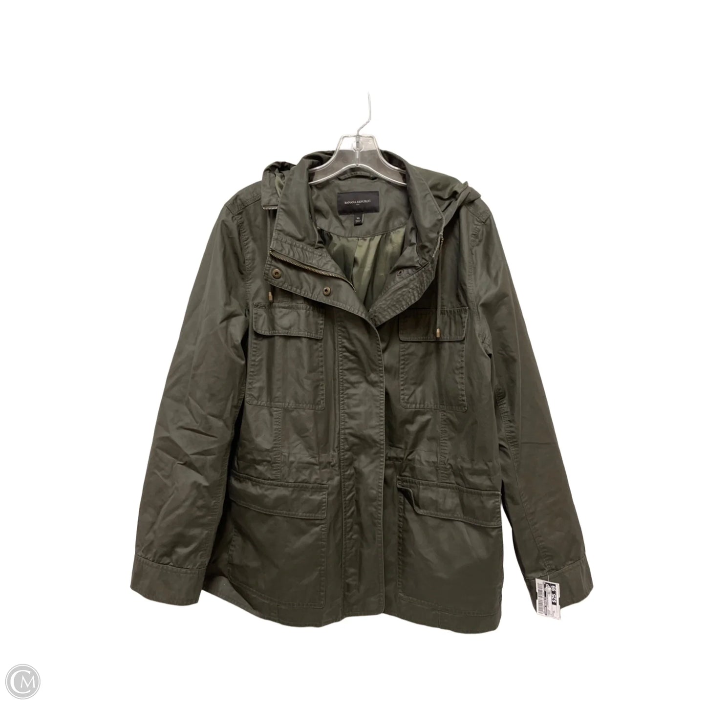 Jacket Windbreaker By Banana Republic In Green, Size: Xl