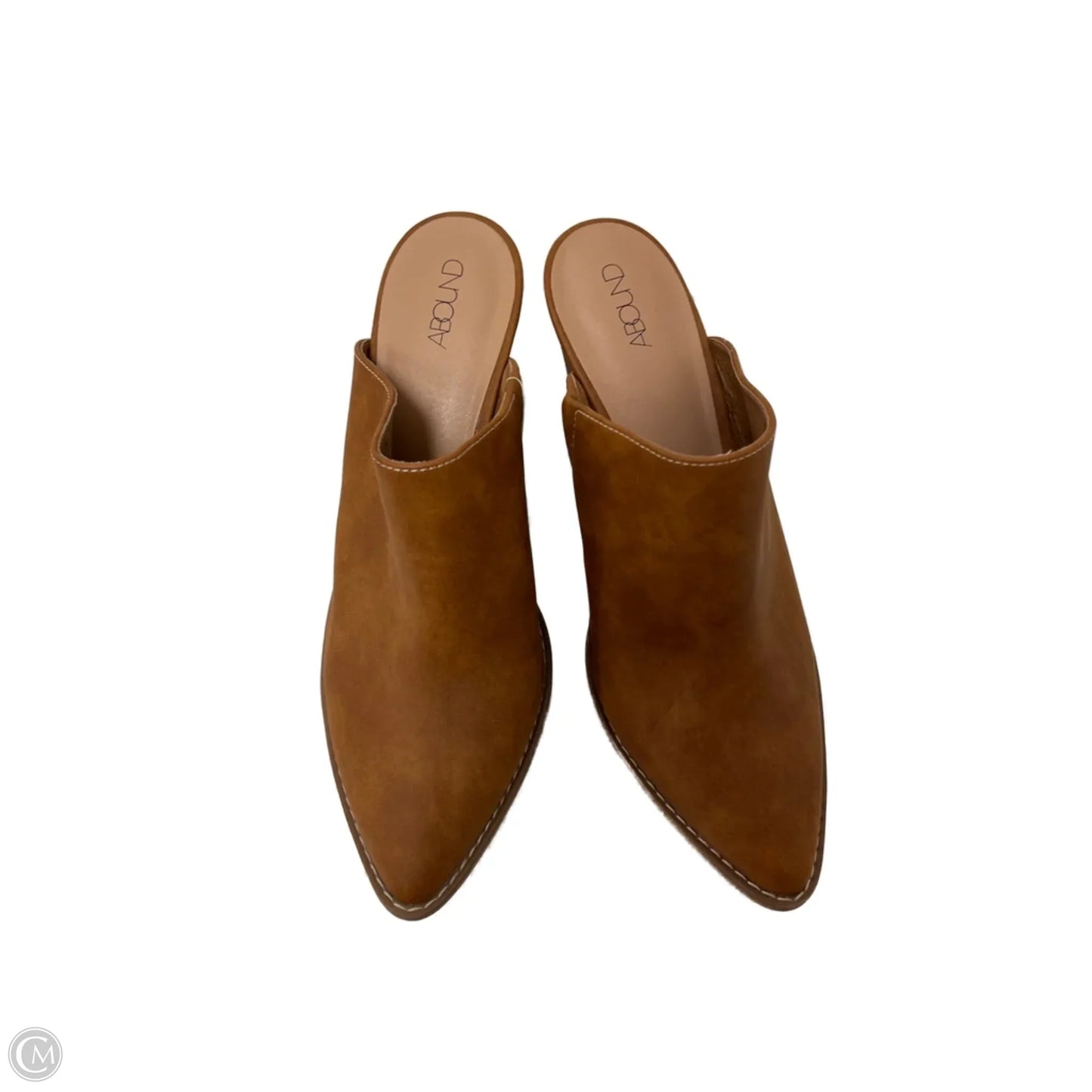 Boots Ankle Heels By Abound In Brown, Size: 9