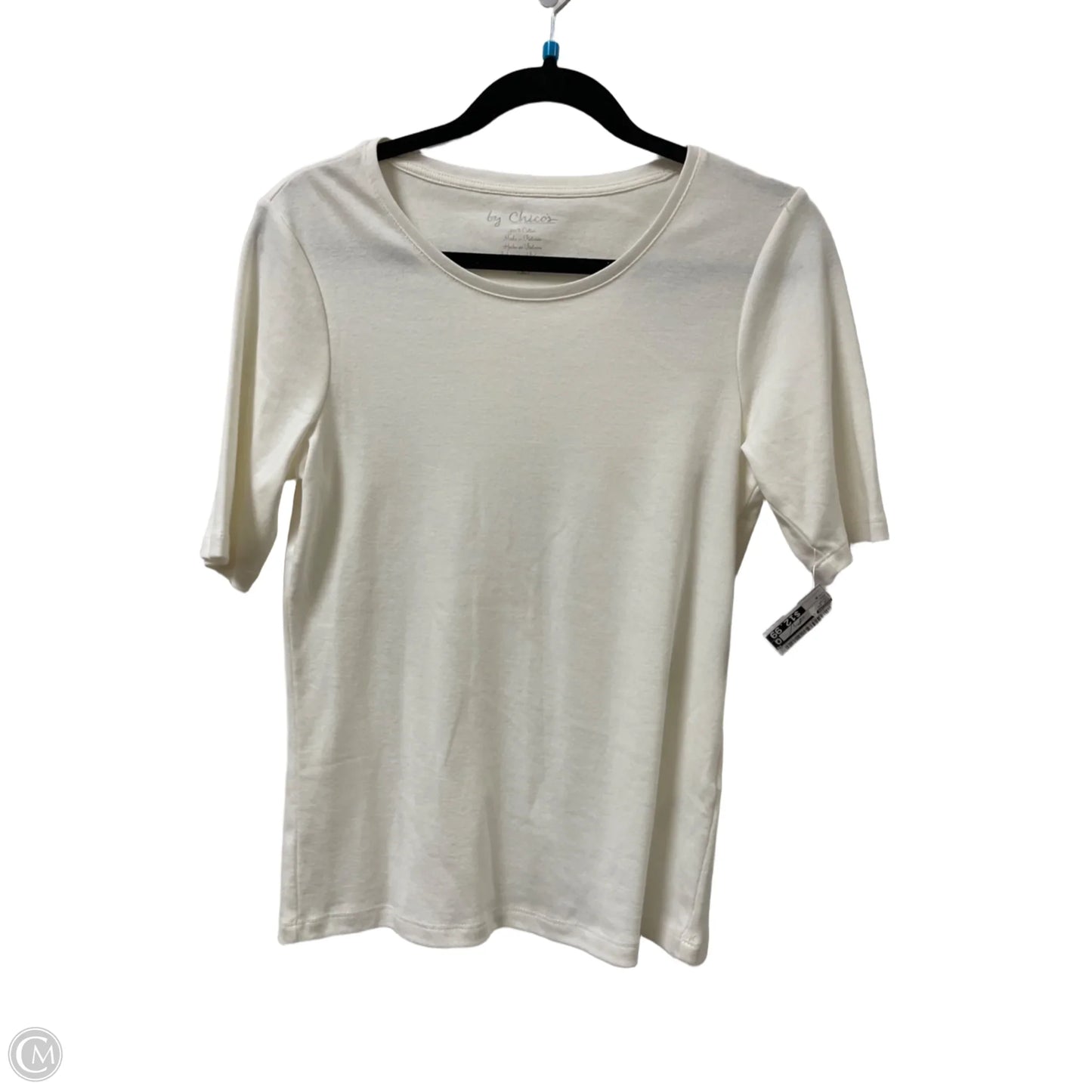Top Short Sleeve By Chicos In Cream, Size: M
