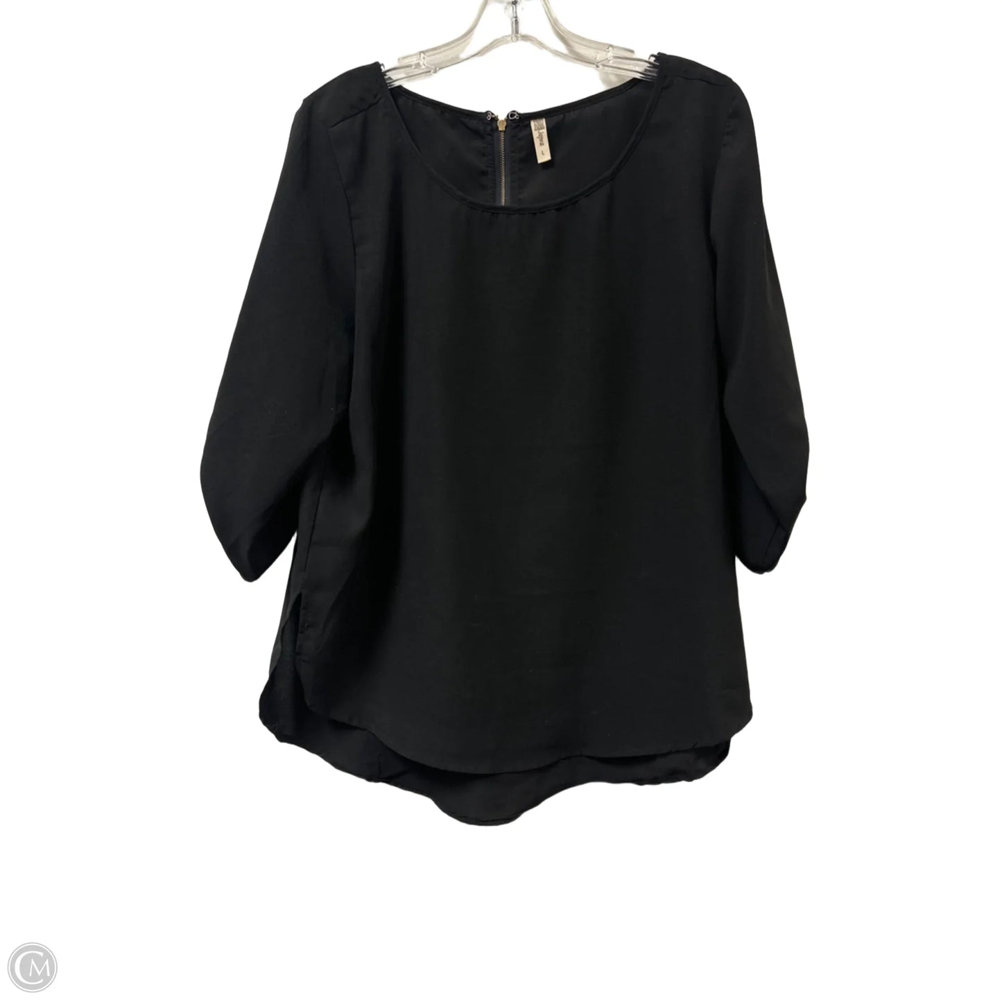Top Long Sleeve By Japna In Black, Size: L