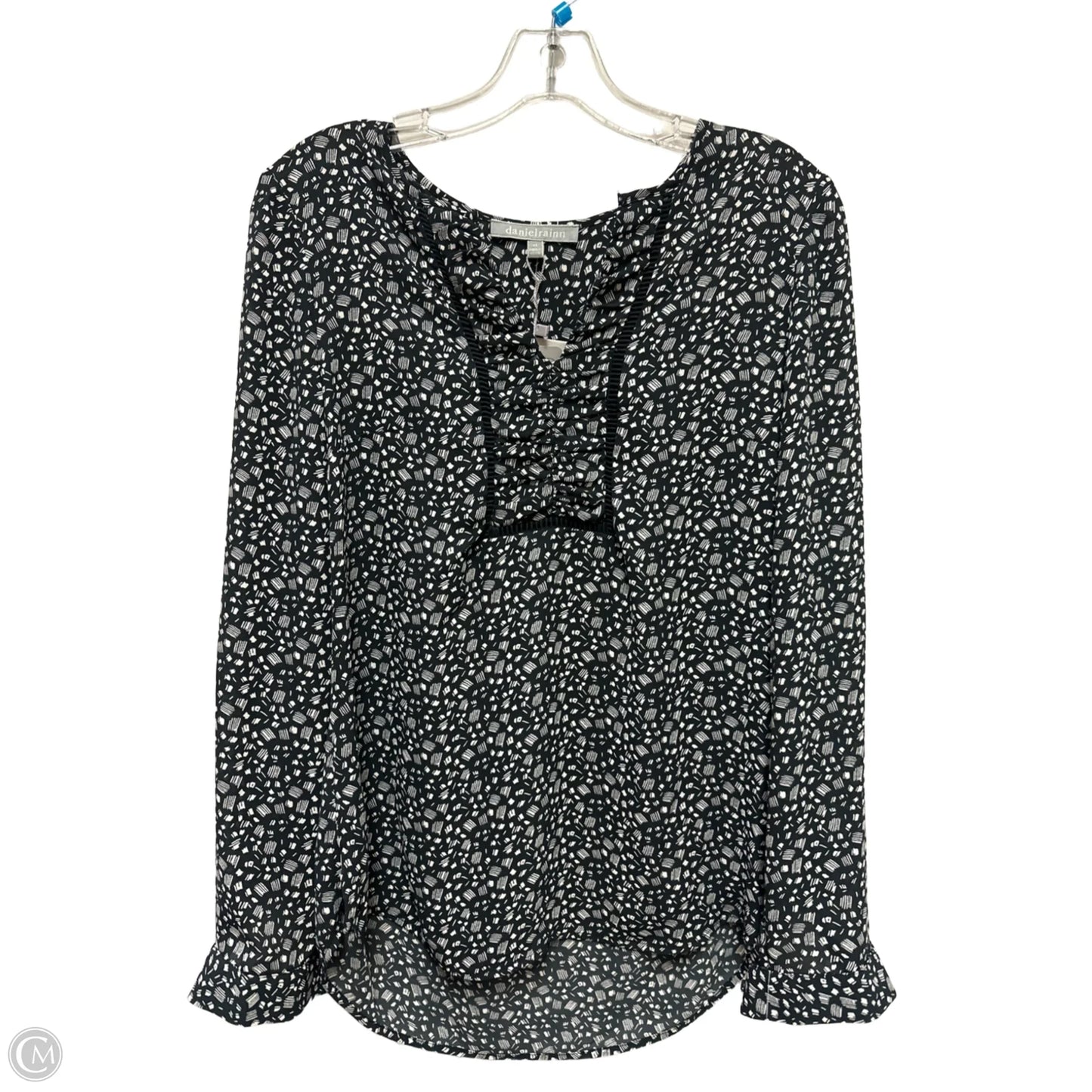 Top Long Sleeve By Daniel Rainn In Black & White, Size: Xs