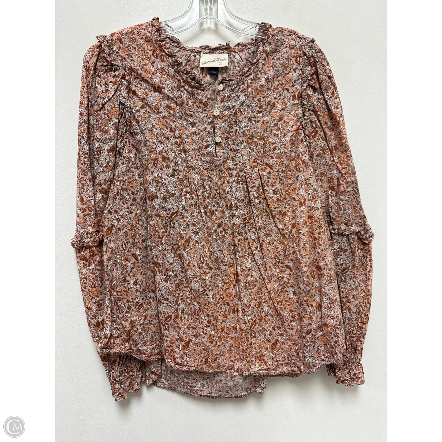 Top Long Sleeve By Universal Thread In Brown, Size: L