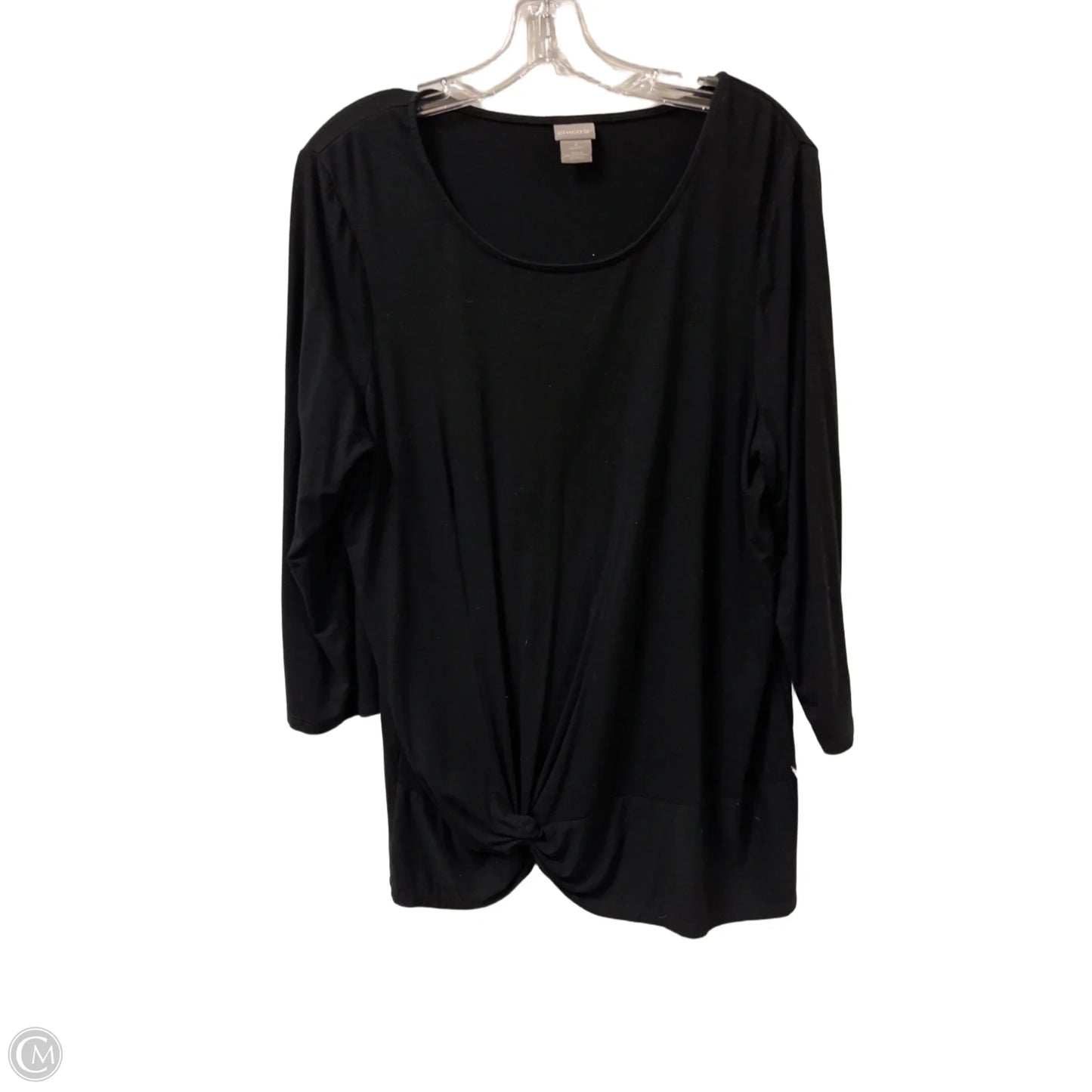 Top Long Sleeve By Chicos In Black, Size: L