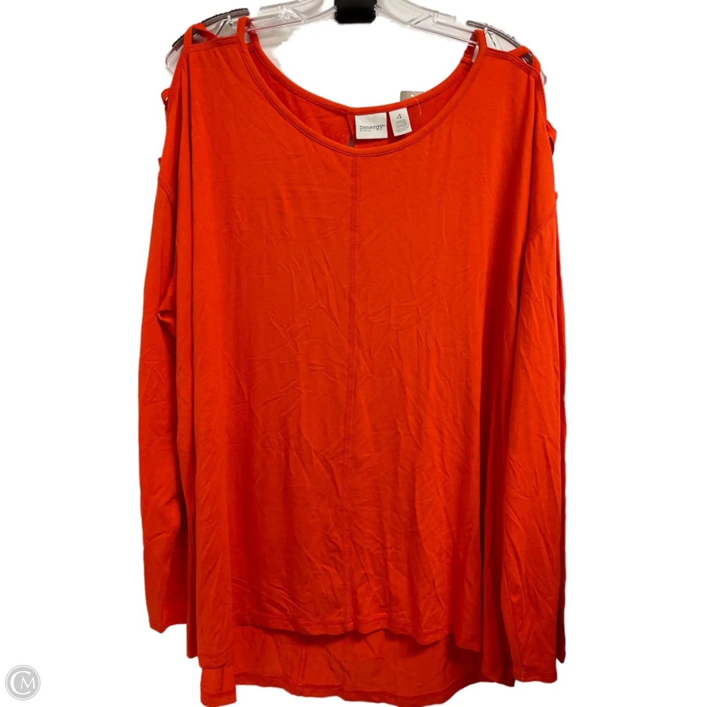 Top Long Sleeve By Chicos In Orange, Size: 1x