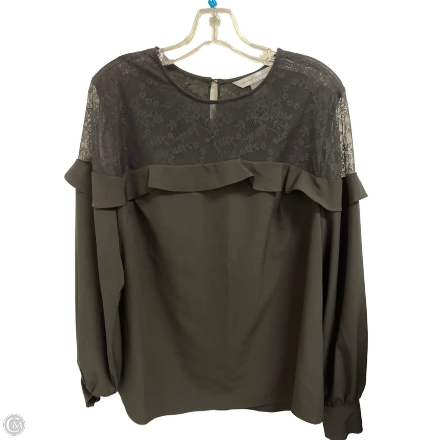 Top Long Sleeve By Peter Nygard In Black, Size: M