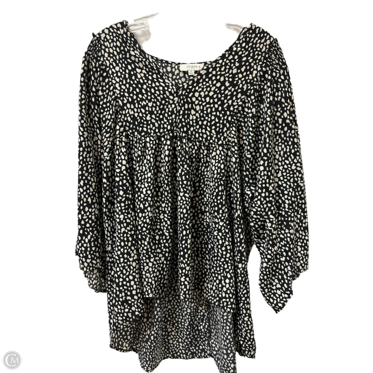 Tunic Long Sleeve By Umgee In Black & Cream, Size: Xl