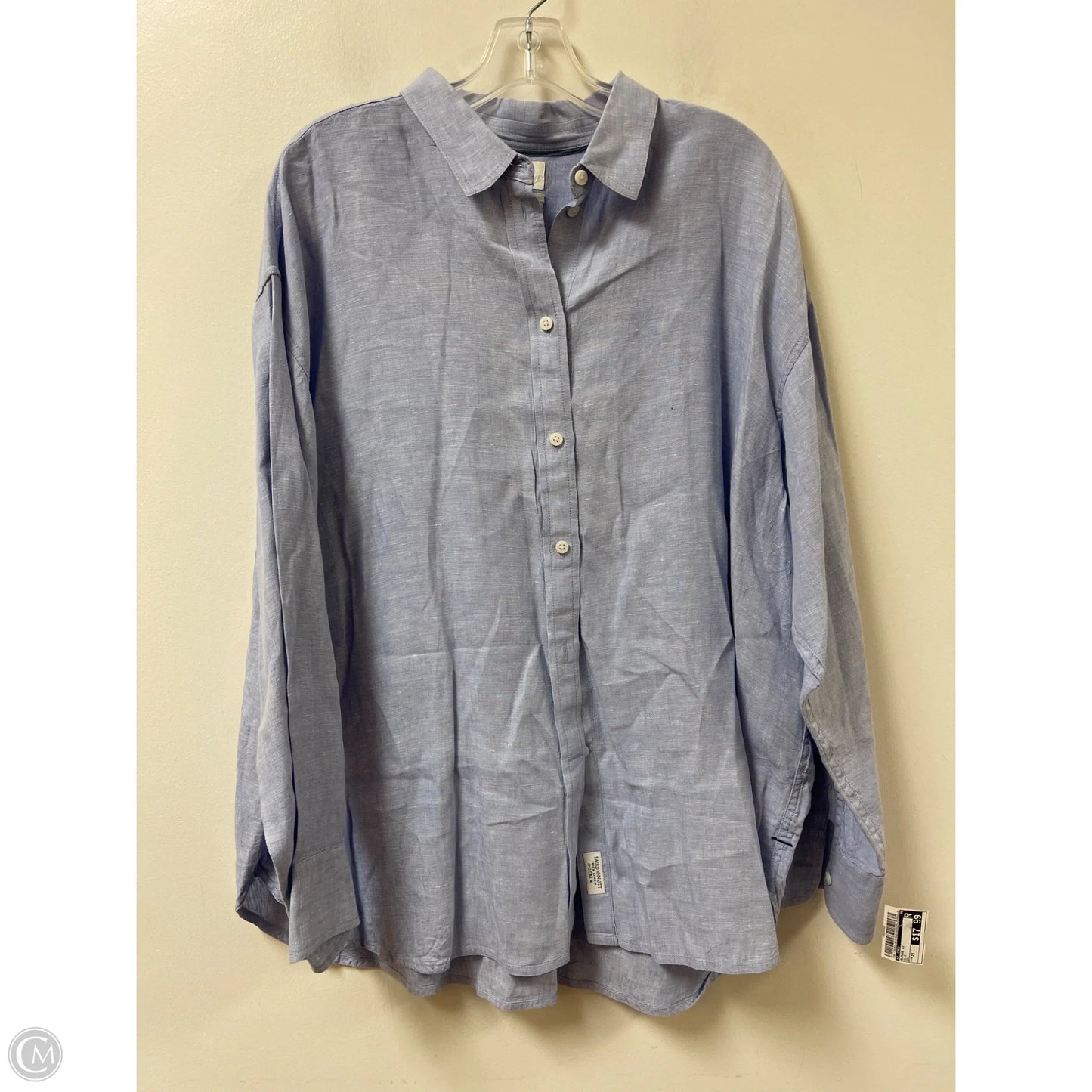 Blouse Long Sleeve By J. Crew In Blue, Size: 2x