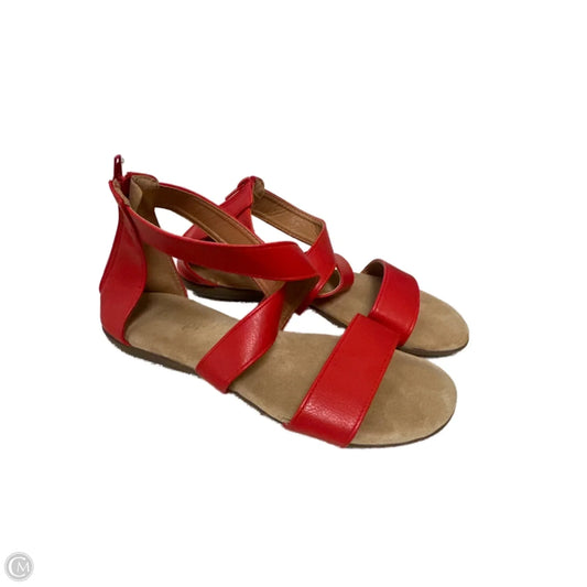 Sandals Flats By Clothes Mentor In Red, Size: 8
