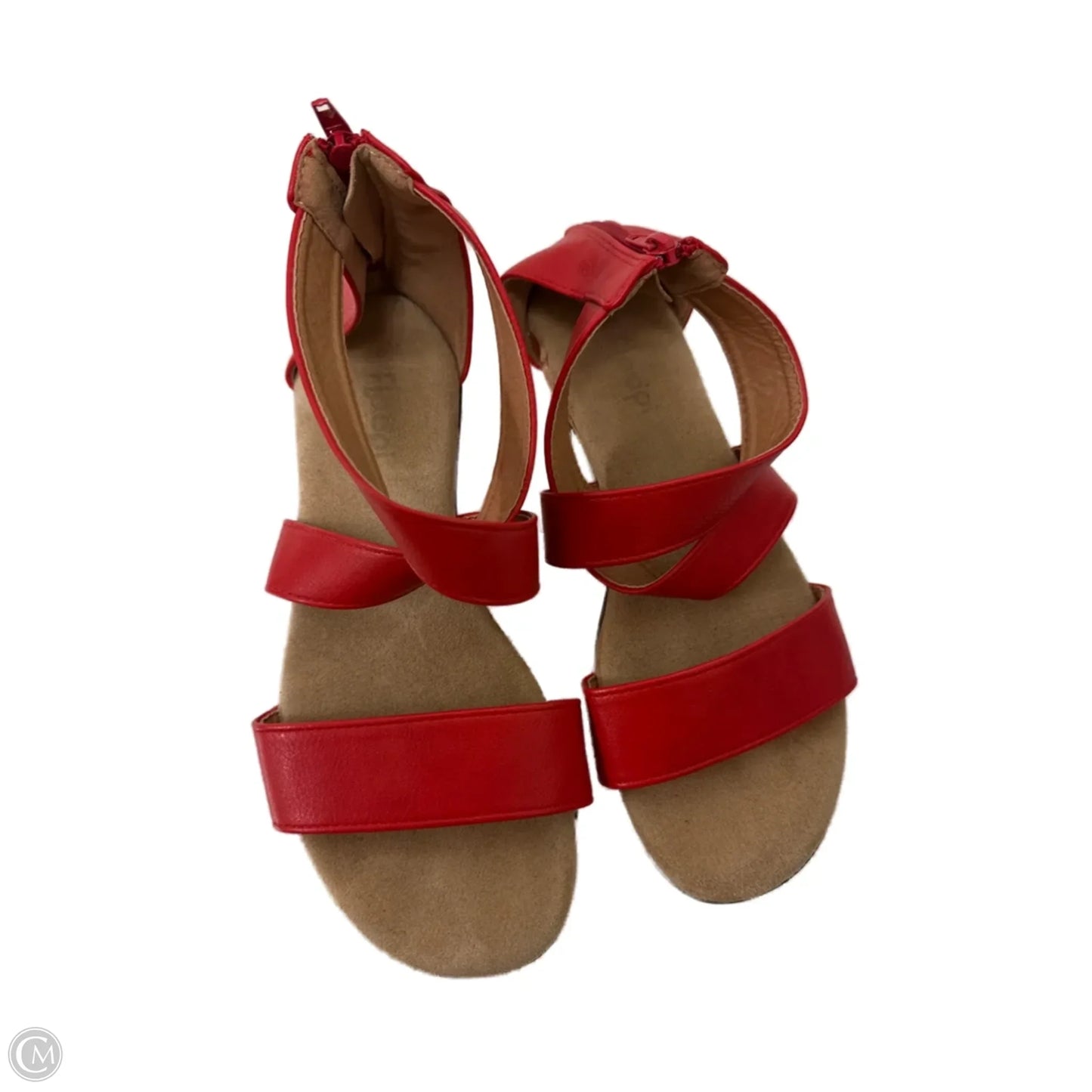 Sandals Flats By Clothes Mentor In Red, Size: 8