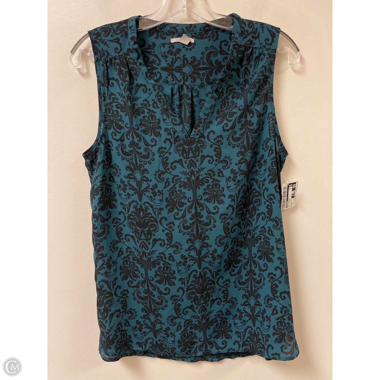 Top Sleeveless By Halogen In Black & Blue, Size: M