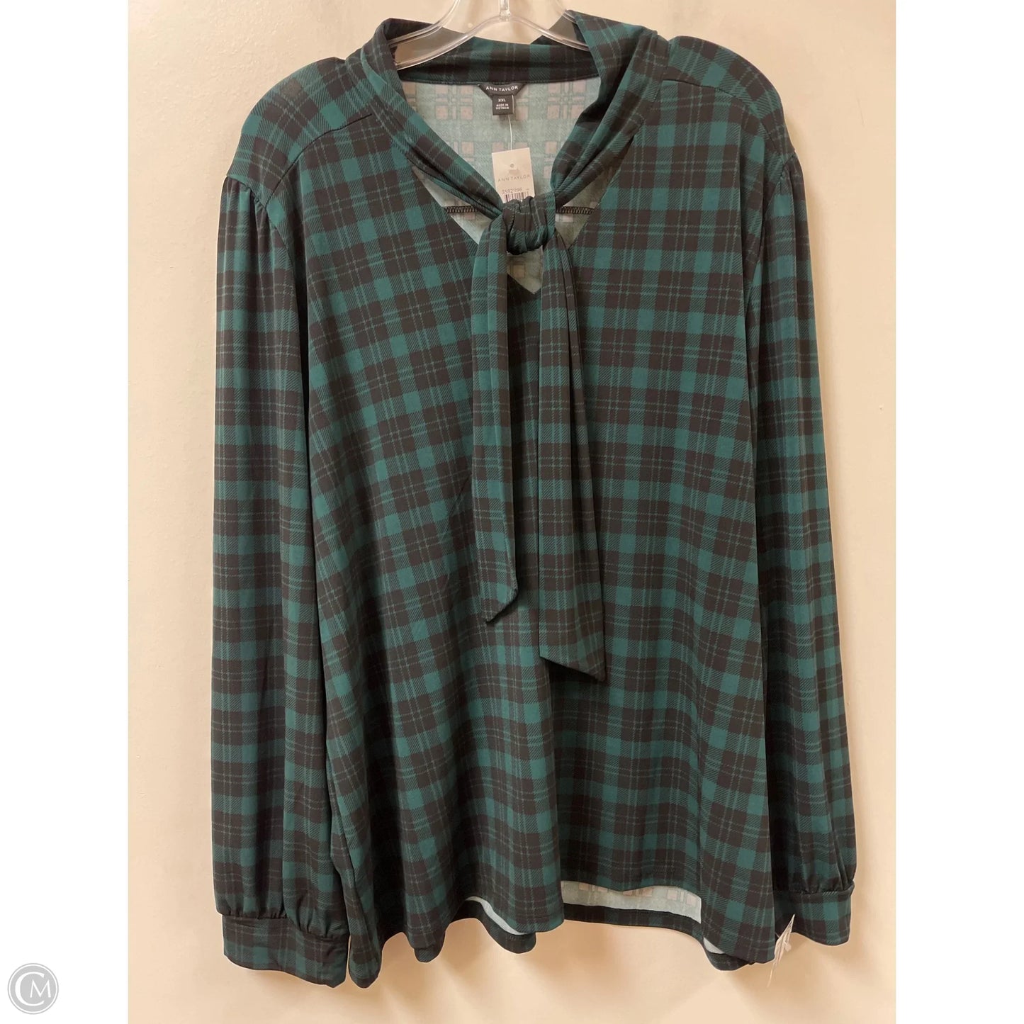 Top Long Sleeve By Ann Taylor In Black & Green, Size: 1x