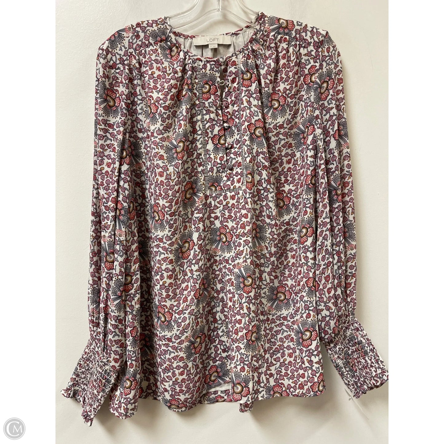Top Long Sleeve By Loft In Floral Print, Size: M